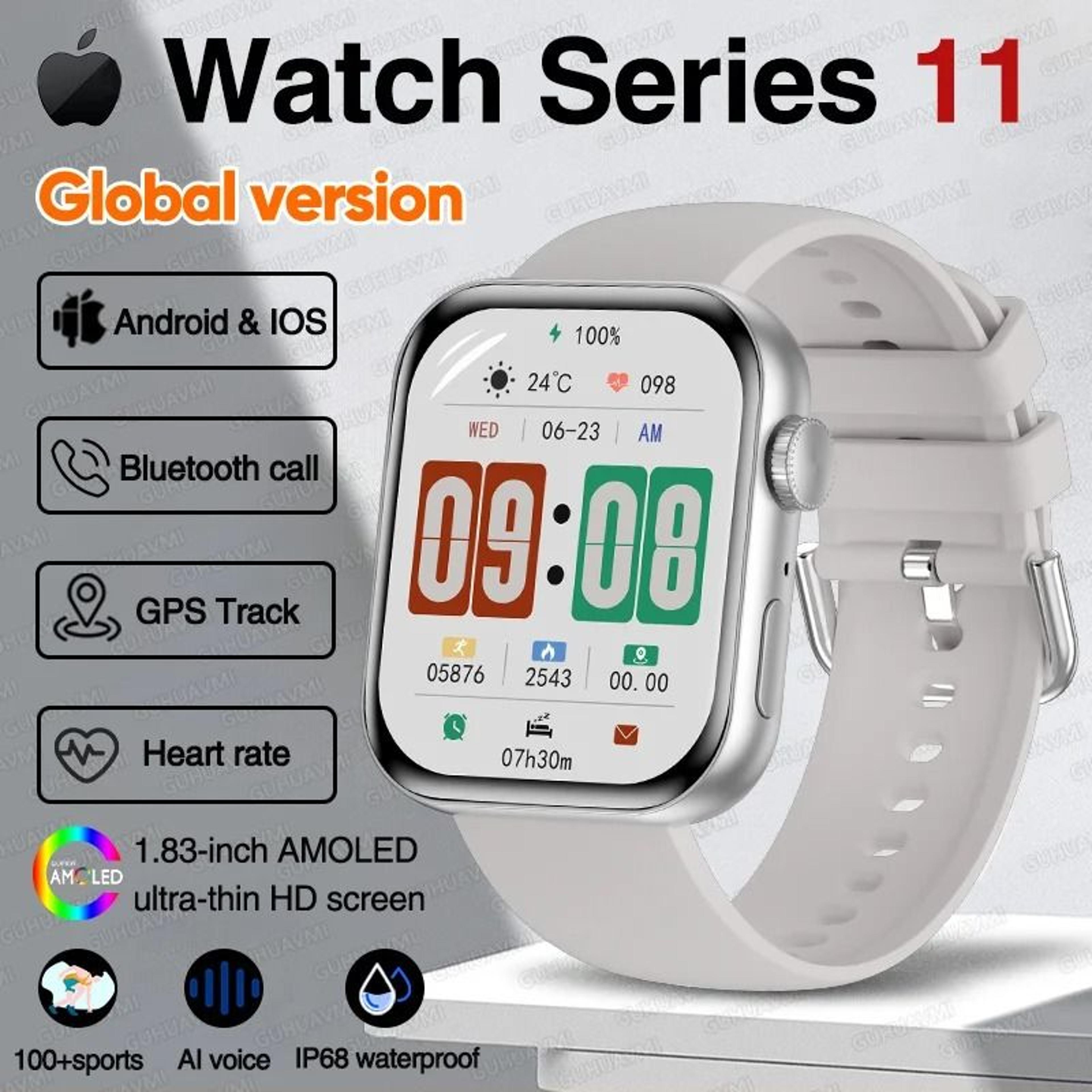 AMOLED GPS Smart Watch With Bluetooth Calling Waterproof Fitness Tracker For IOS Android 9