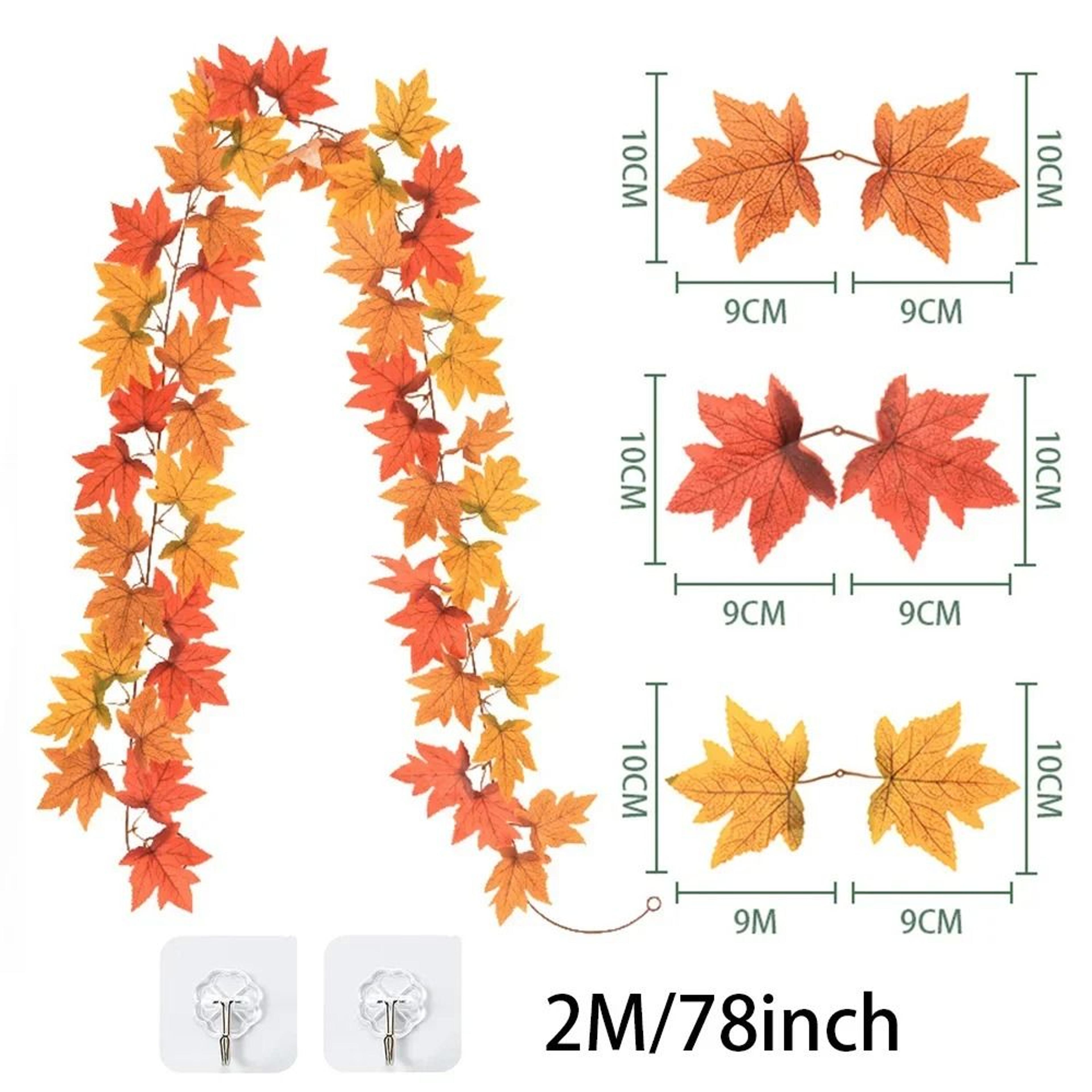 2M Artificial Fall Maple Leaf Garland Autumn Hanging Vine Decor 8