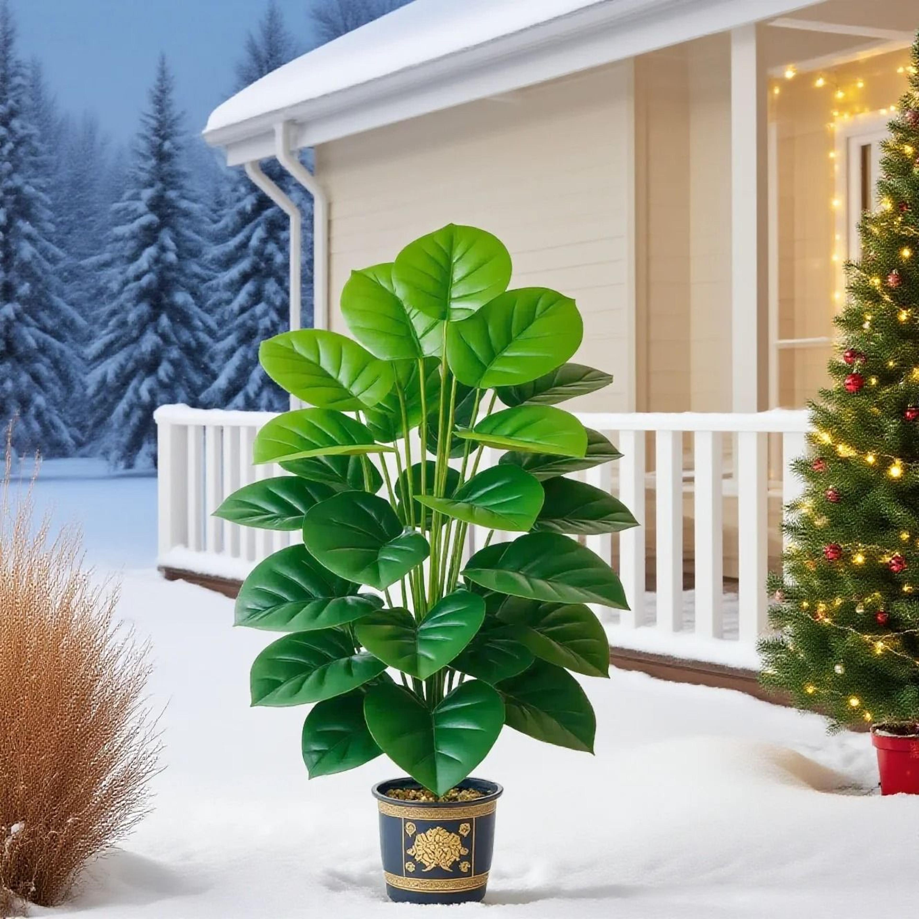 Large Artificial Pothos Plant In Pot With 24 Leaves Indoor Outdoor Faux Greenery 4