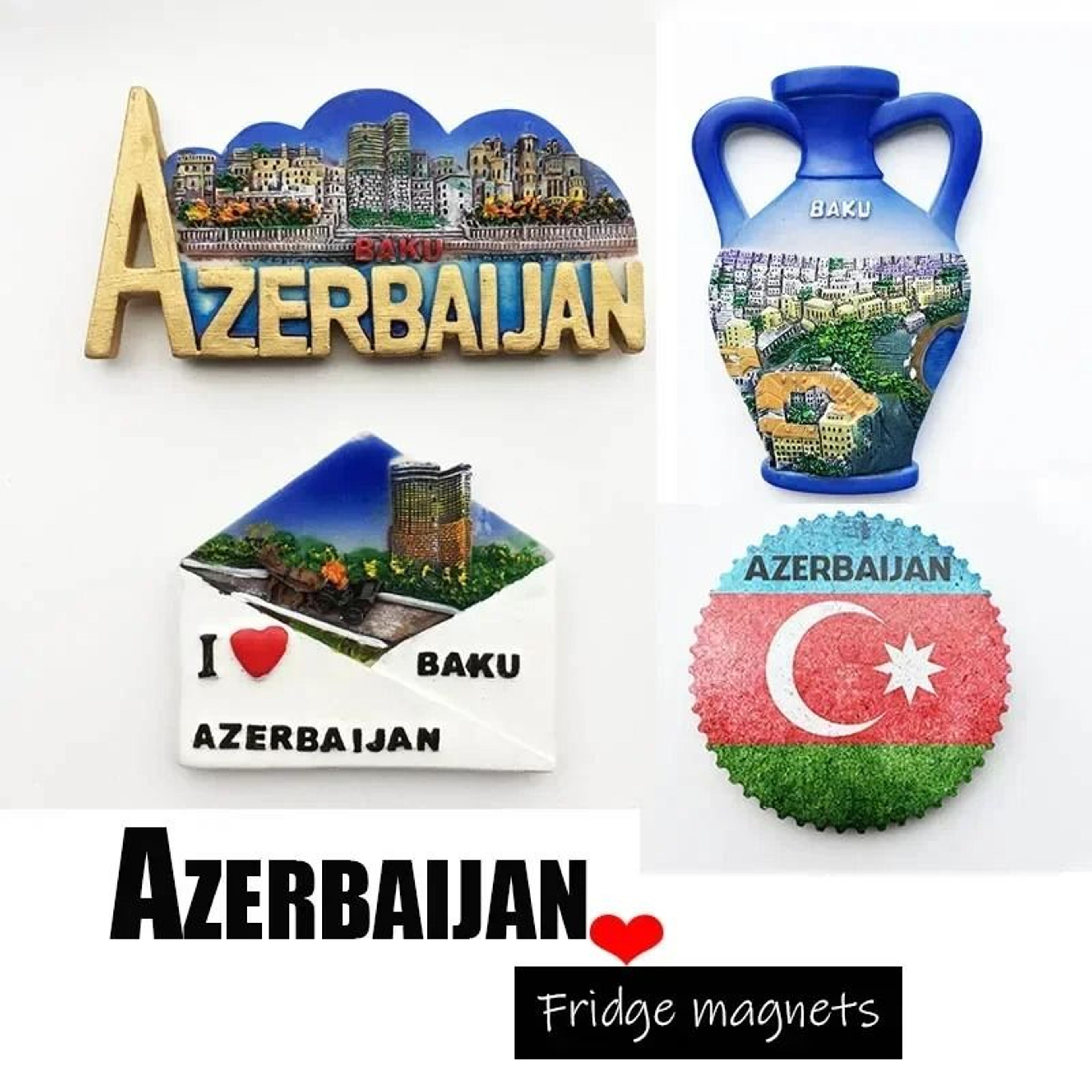 azerbaijan baku 3d resin fridge magnet travel souvenir collectible