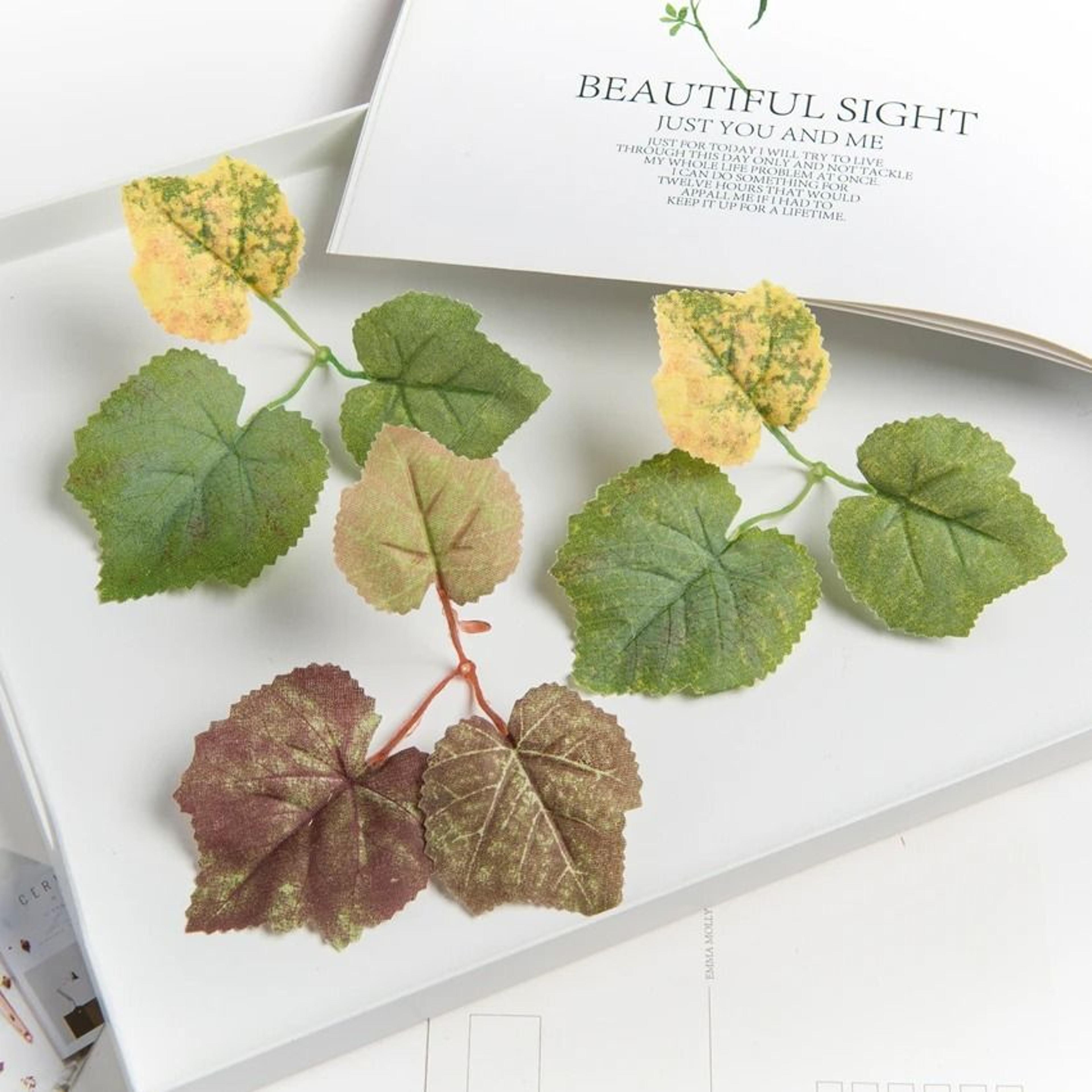 Artificial Grape Leaf Garland Realistic Silk Vine For Wedding And Home Decor 2