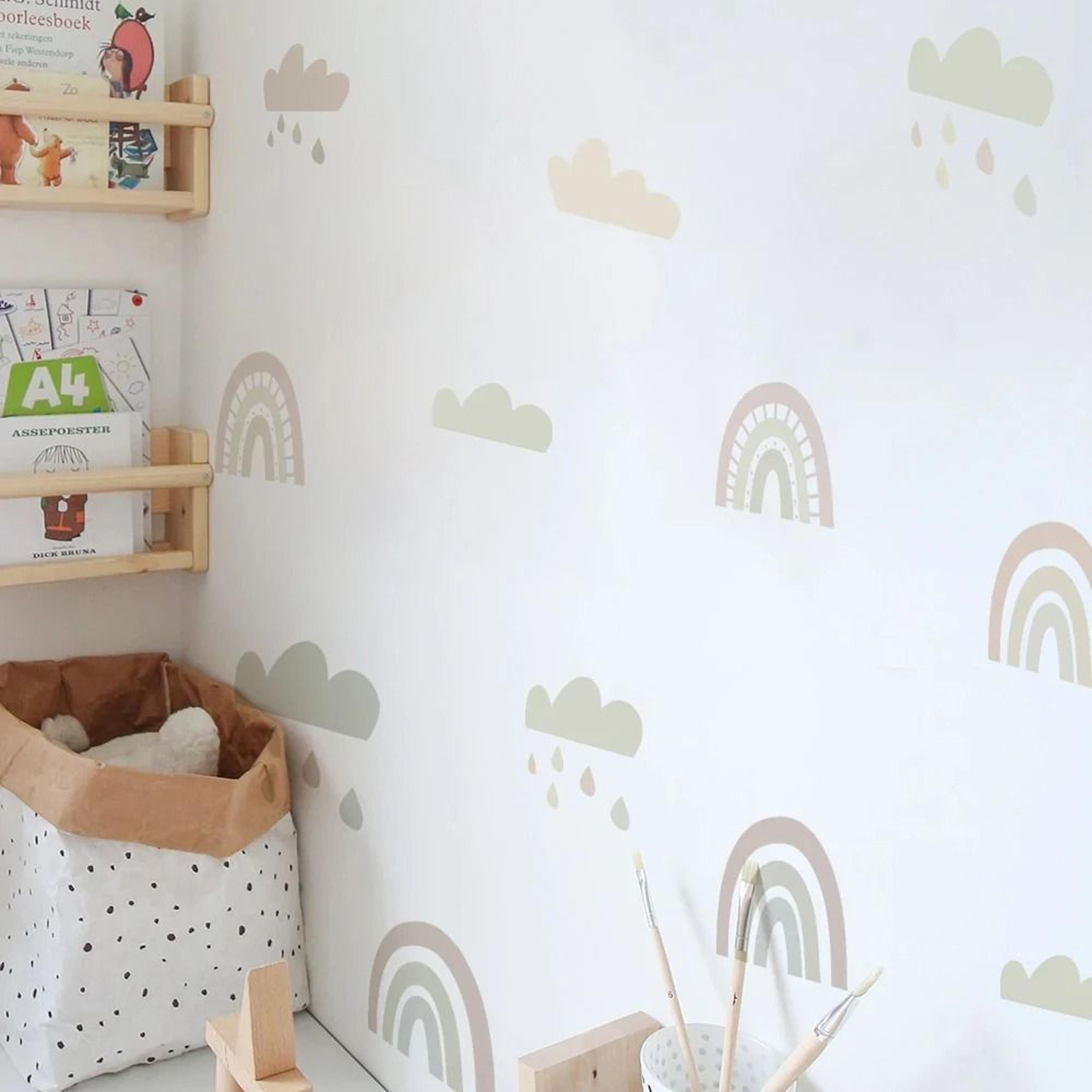 Rainbow Wall Stickers Set For Kids Room Decor Removable Vinyl Wall Decals 5