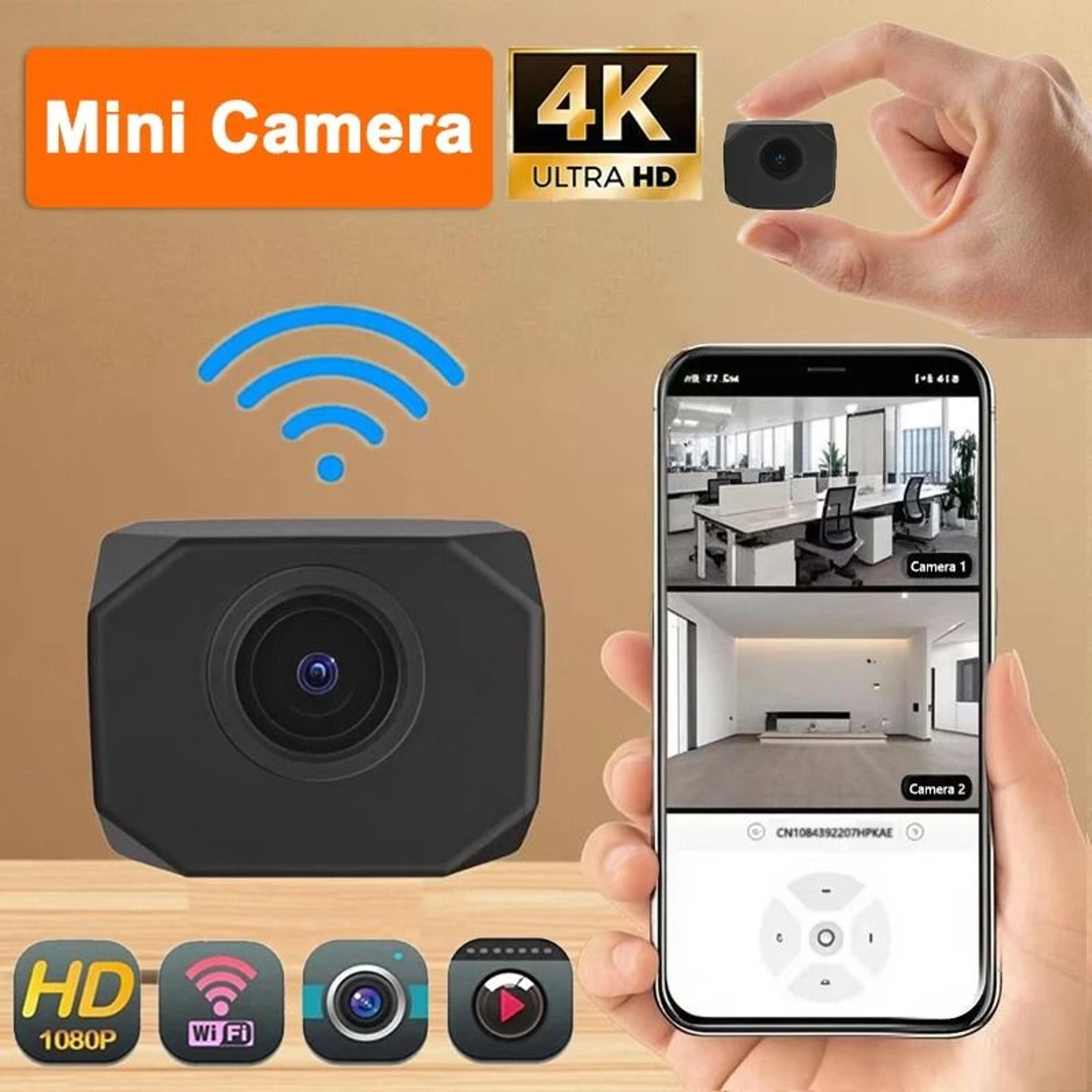 4k mini wifi security camera with remote monitoring & motion detection