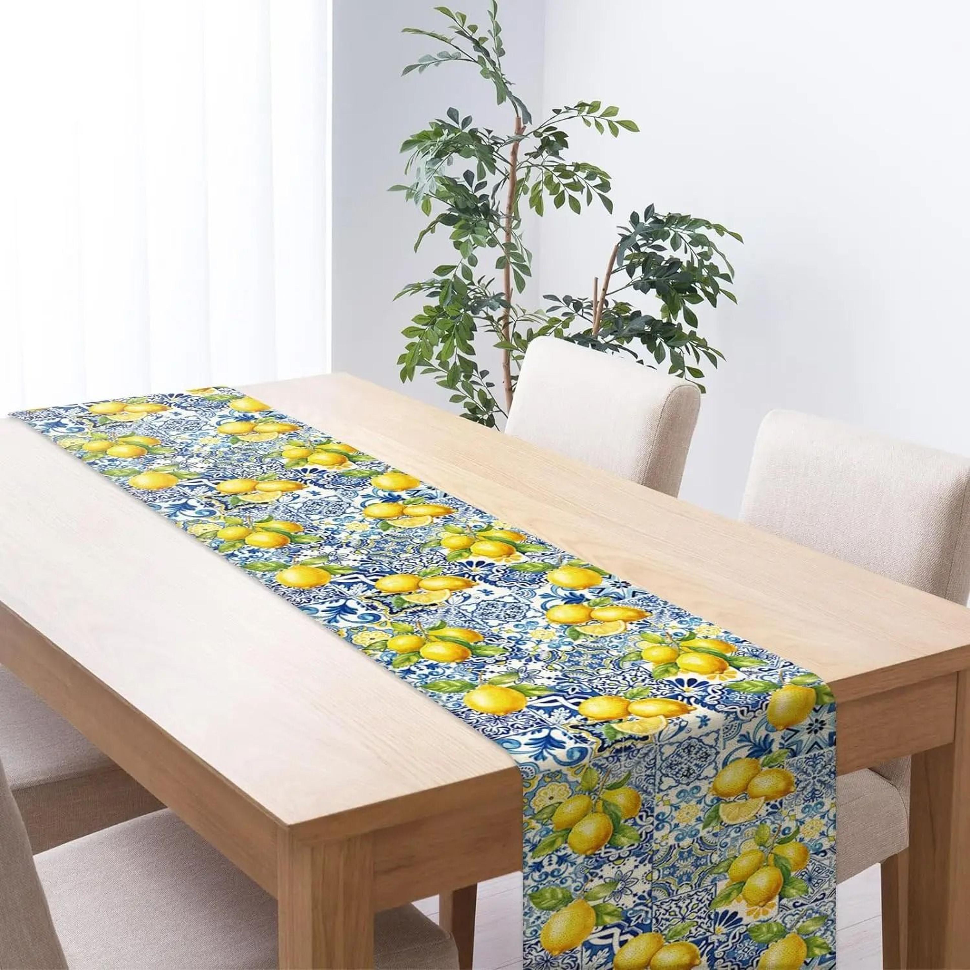 Summer Lemon Table Runner Farmhouse Linen Kitchen Table Decor For Dining  Parties 1
