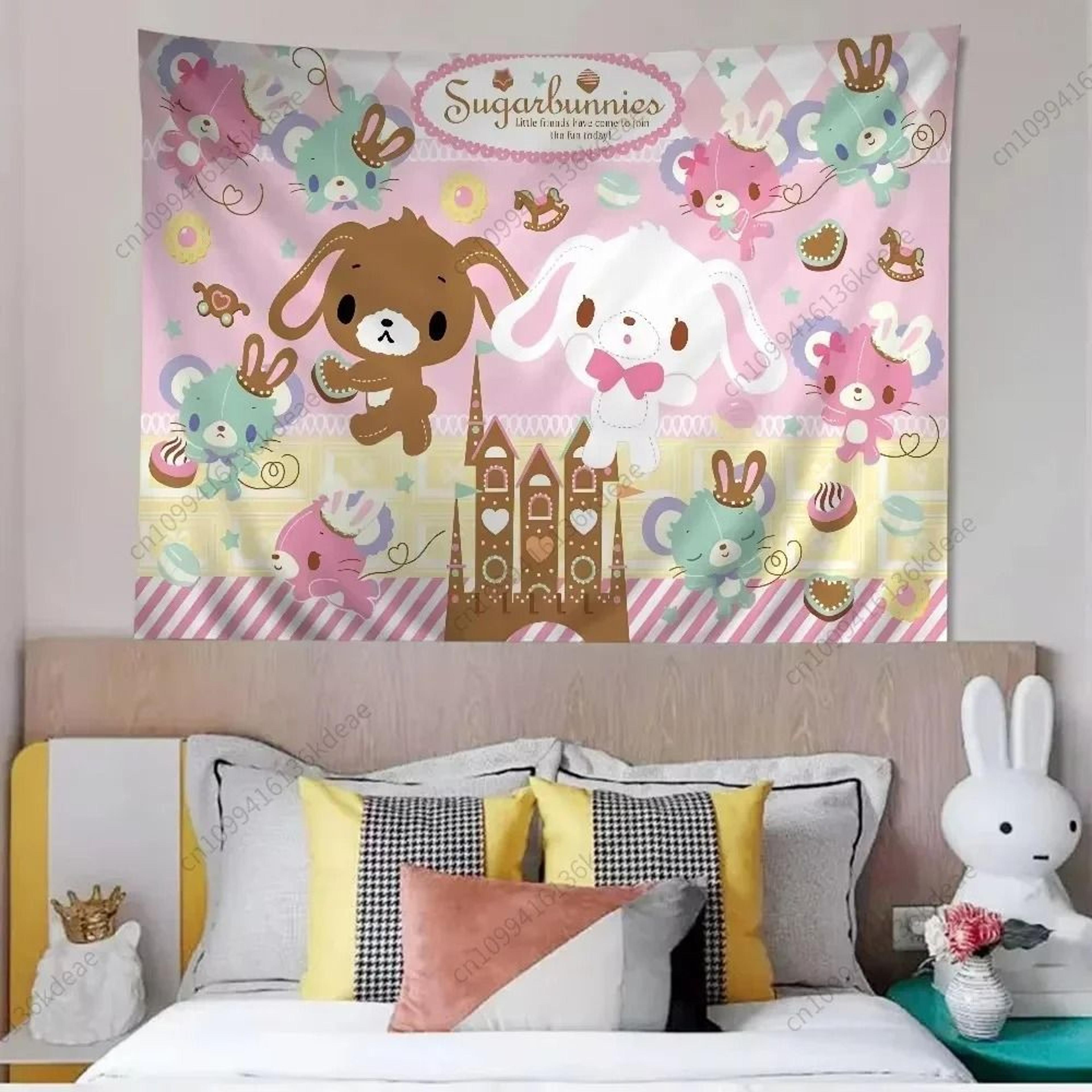 Kawaii Sugarbunnies Cartoon Tapestry For Cute Aesthetic Room Decor 2
