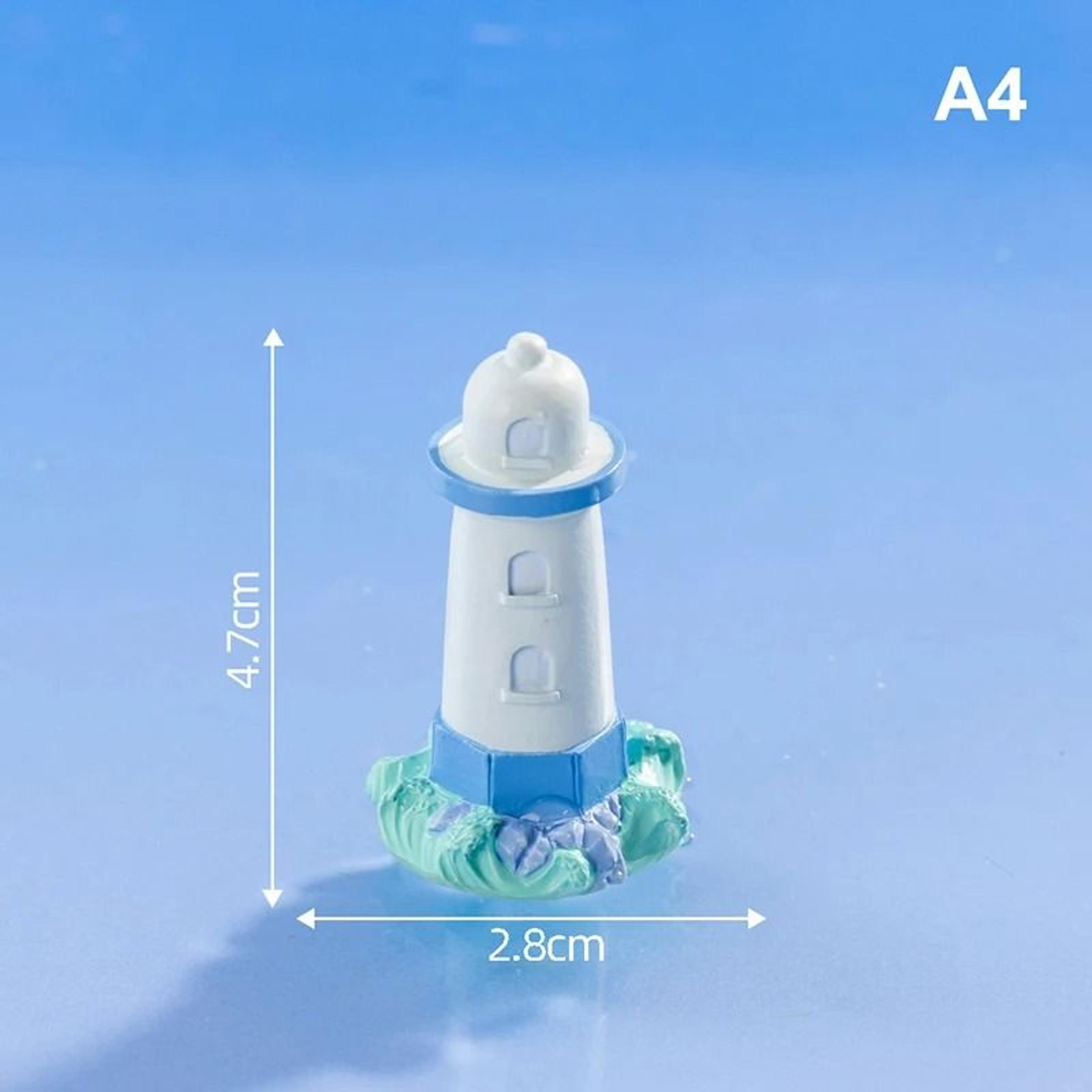 Mini Ocean Lighthouse Figurine Resin Miniature Landscape Decor For Garden  Desk 10