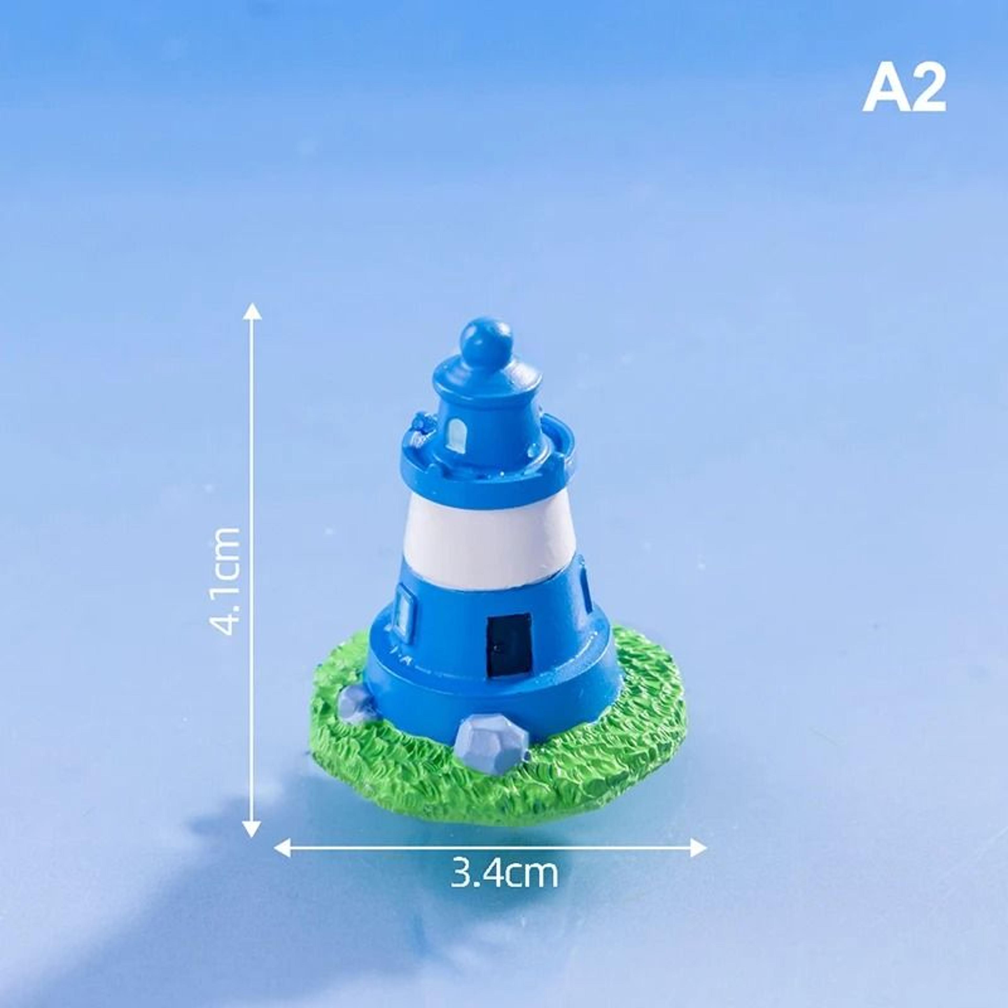 Mini Ocean Lighthouse Figurine Resin Miniature Landscape Decor For Garden  Desk 8