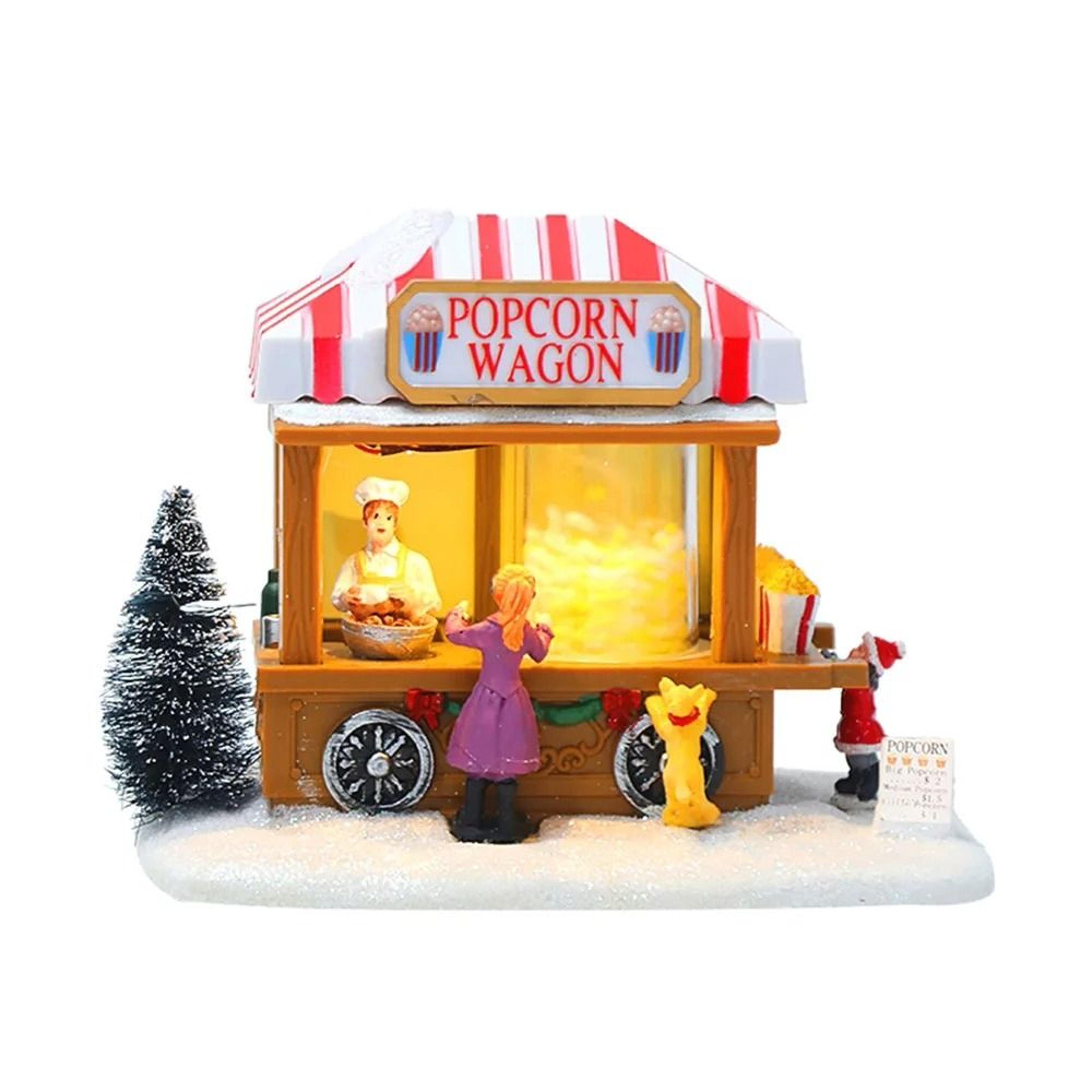 led christmas village house ornament musical light-up popcorn house decor for table & office
