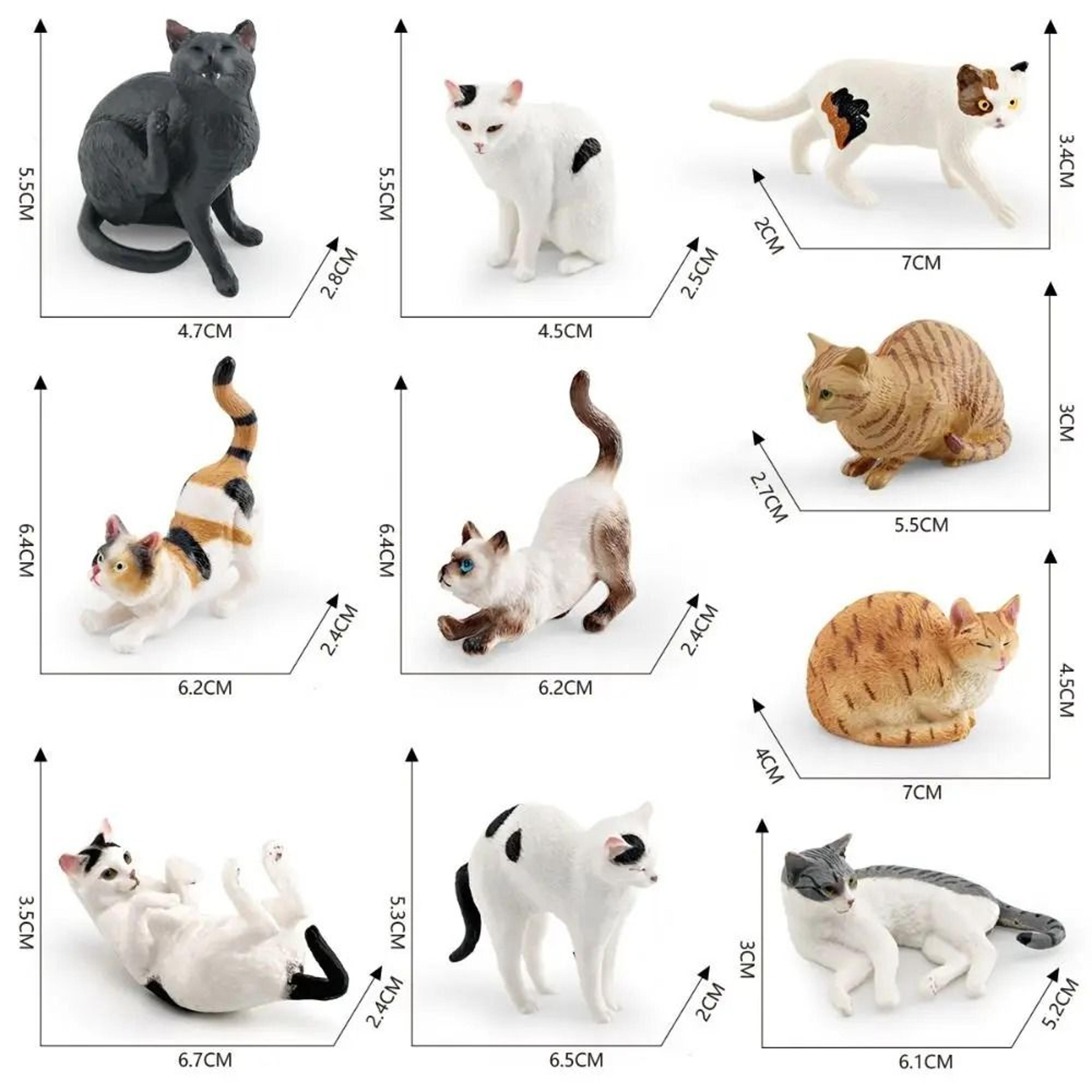 Cute Lying Orange Cat Figurine Mini Realistic Desk Decor Ornament 5
