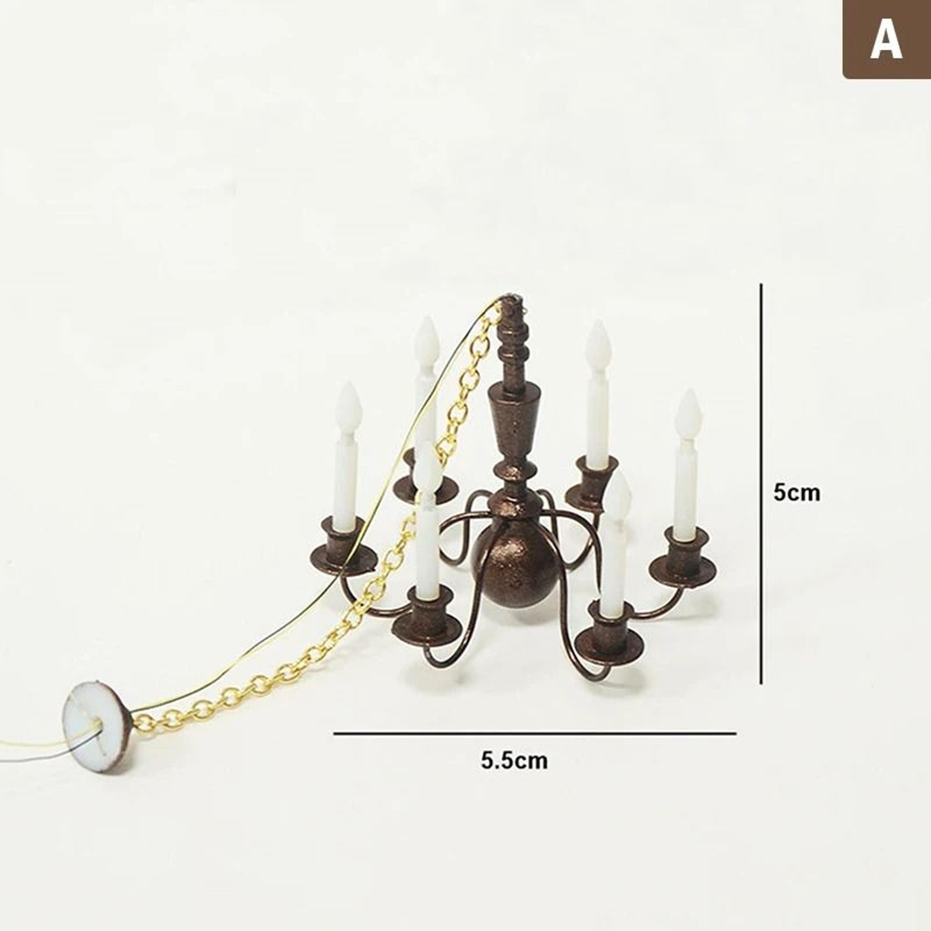Mini LED Dollhouse Ceiling Chandelier 3V Realistic Light For DIY Miniature Scenes 7