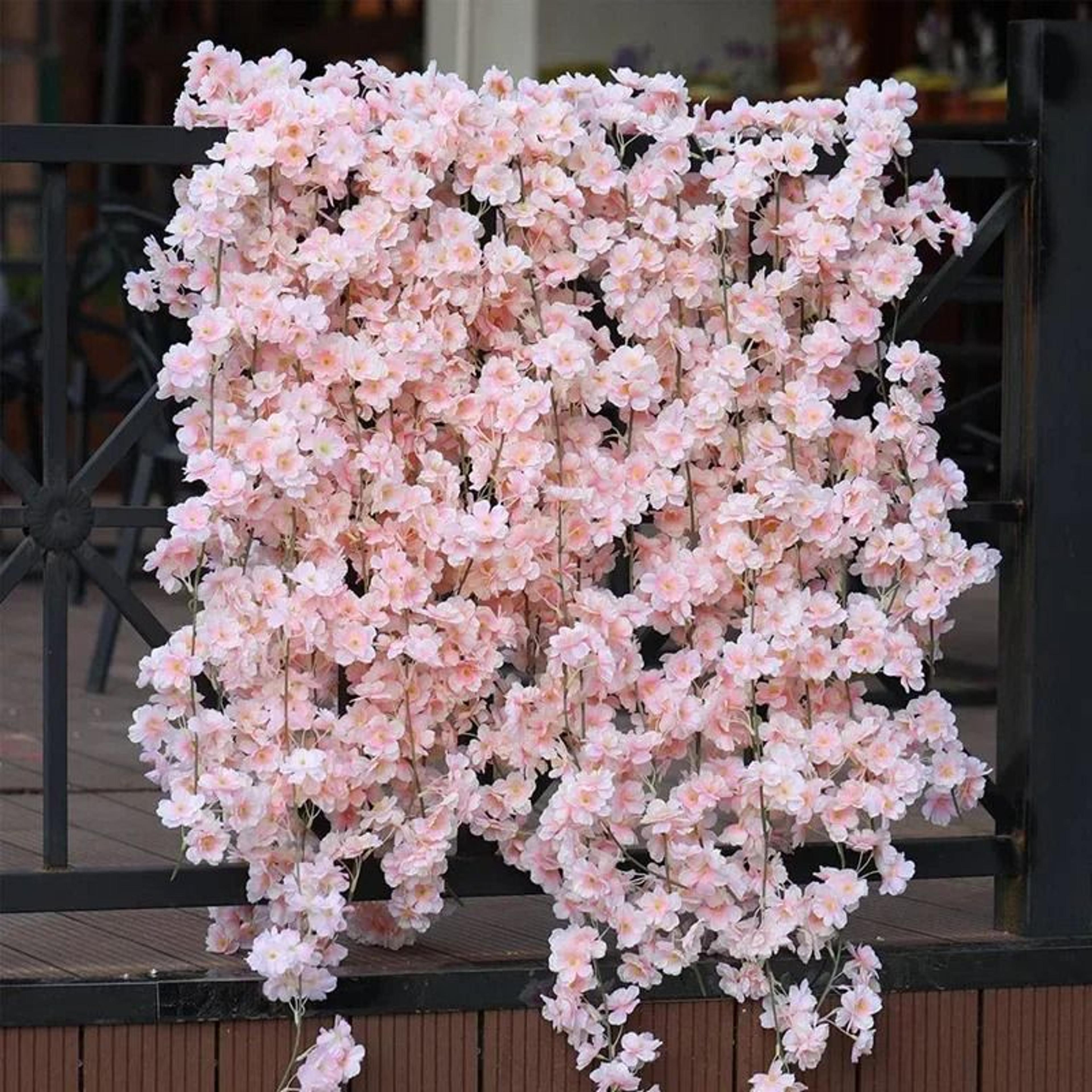 180cm Artificial Cherry Blossom Garland Silk Vine For Wedding  Home Decor 0