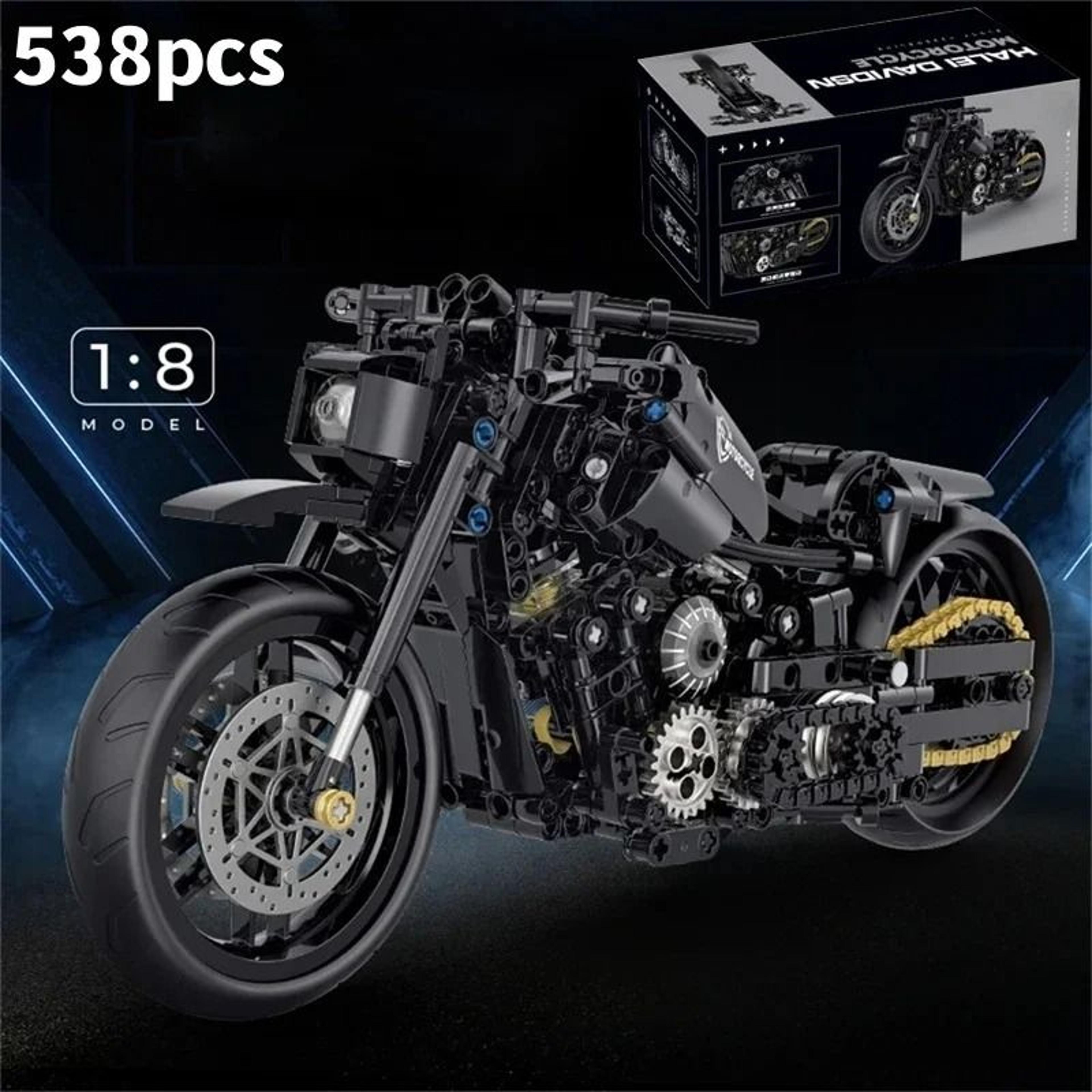 Technical MOC Motorcycle Building Blocks Kit For Creative DIY Assembly 5