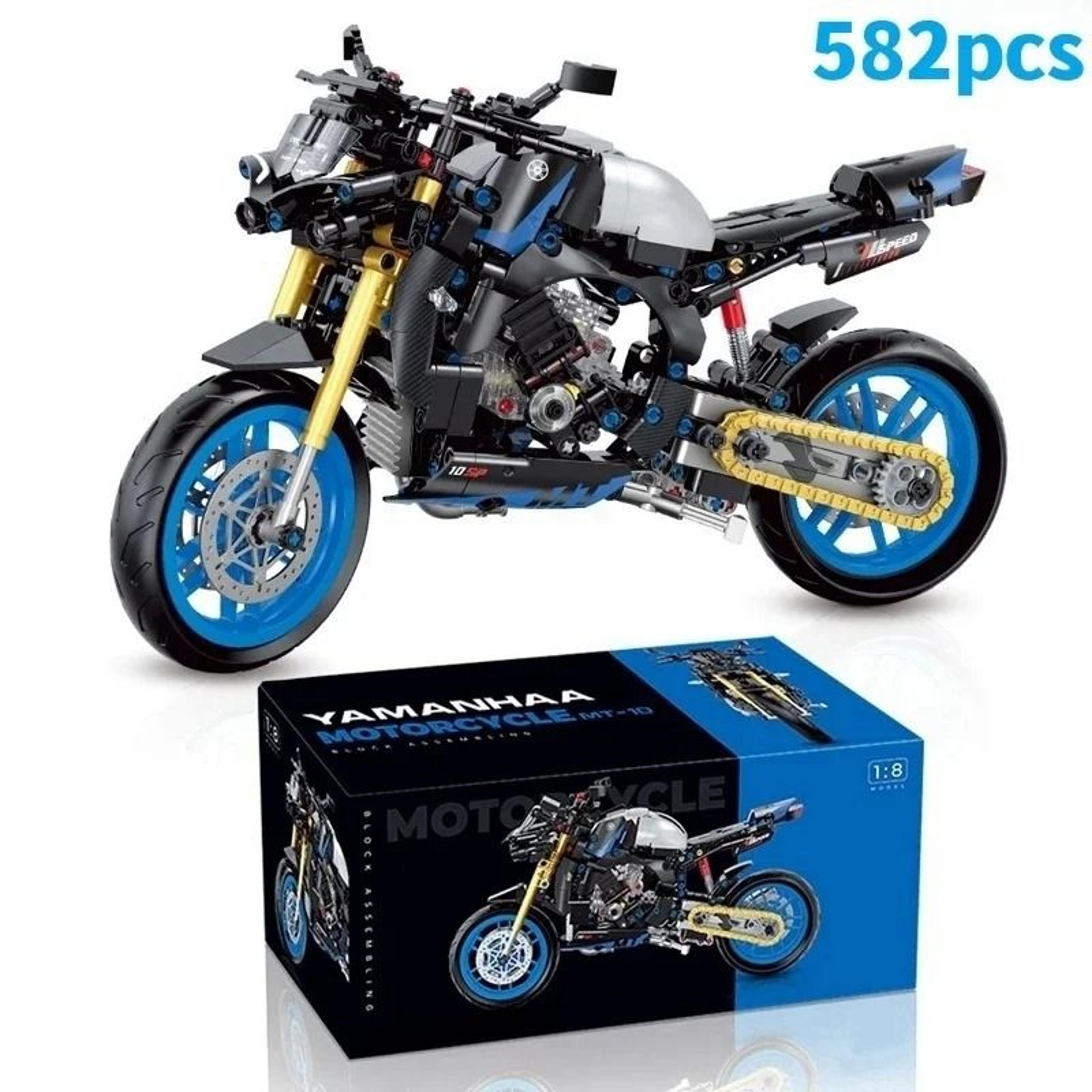 Technical MOC Motorcycle Building Blocks Kit For Creative DIY Assembly 8
