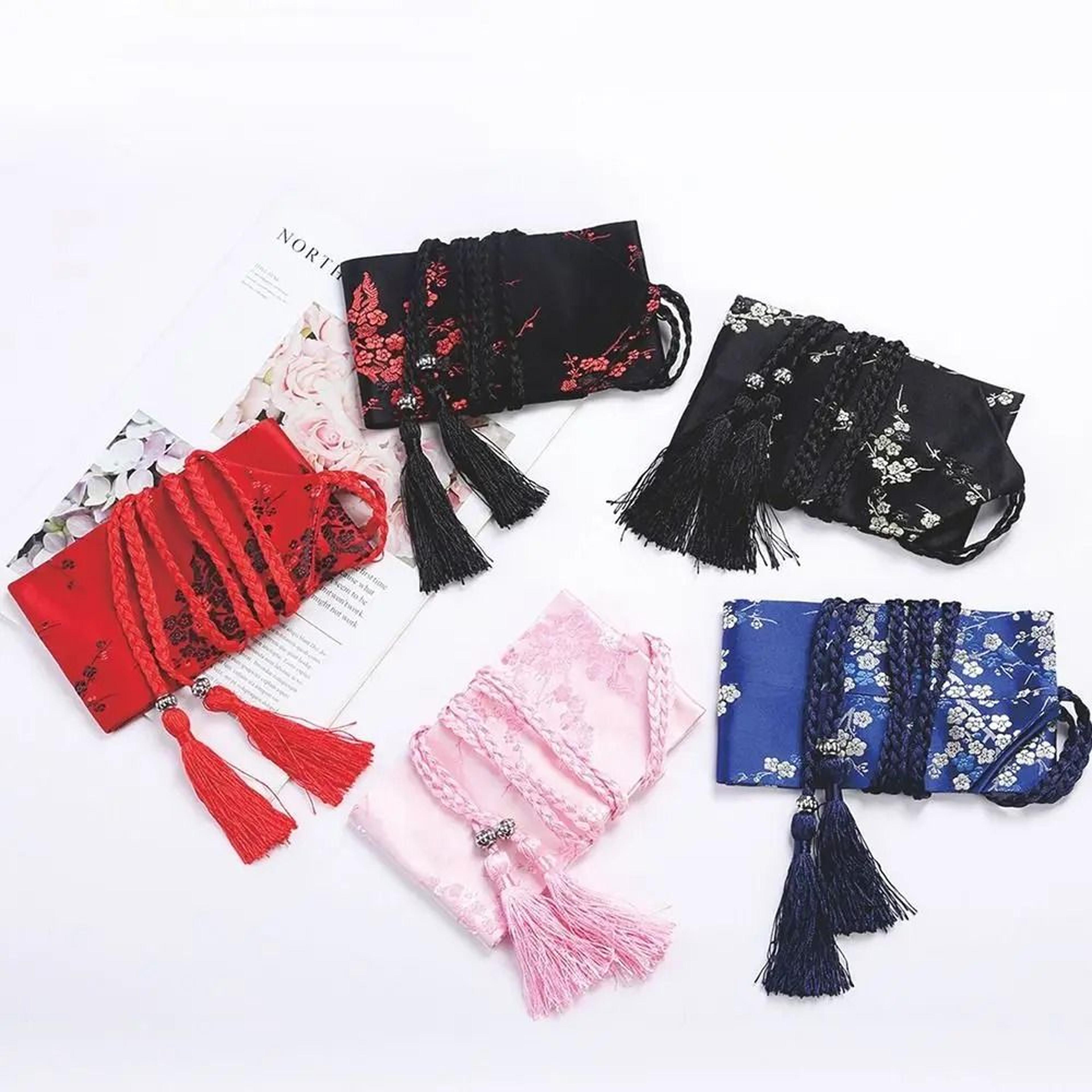 SakuraTie Japanese Floral Corset Obi Belt Satin Waist Cummerbund 1