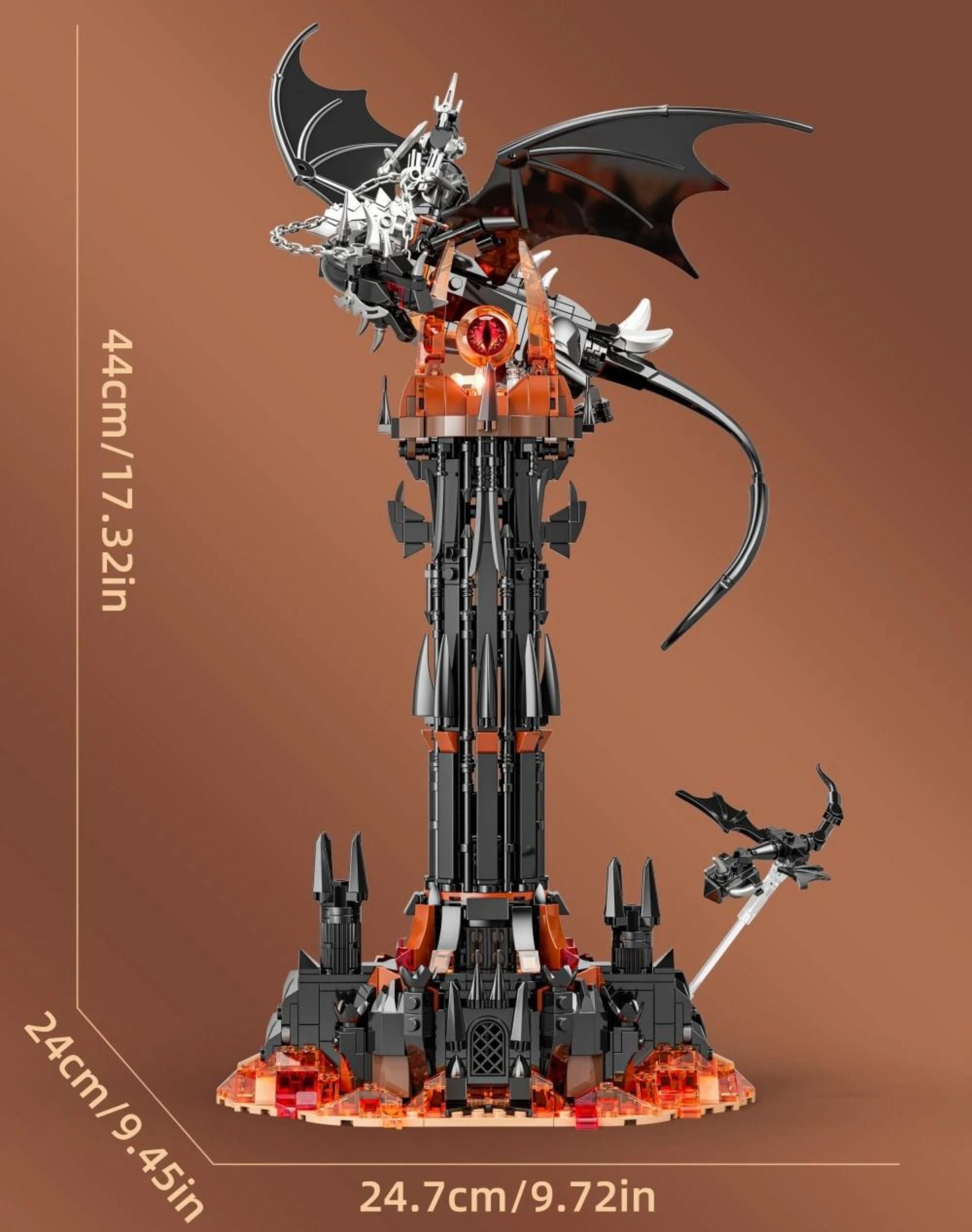 MOC Lord Rings Fell Beast Magic Tower Building Blocks Fortress Set 4