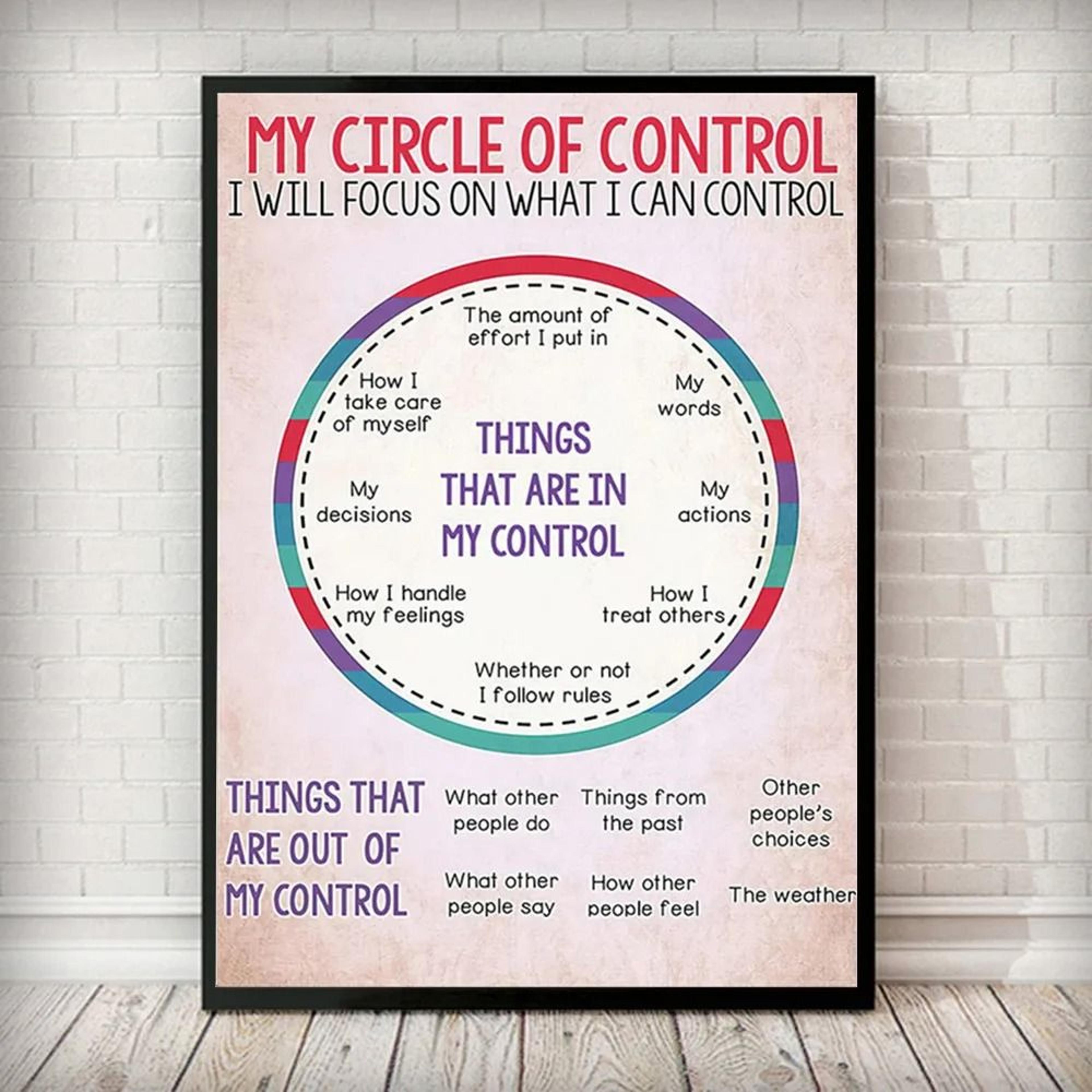 Social Worker Control Circle Mental Health Poster Wall Art Canvas Print 6