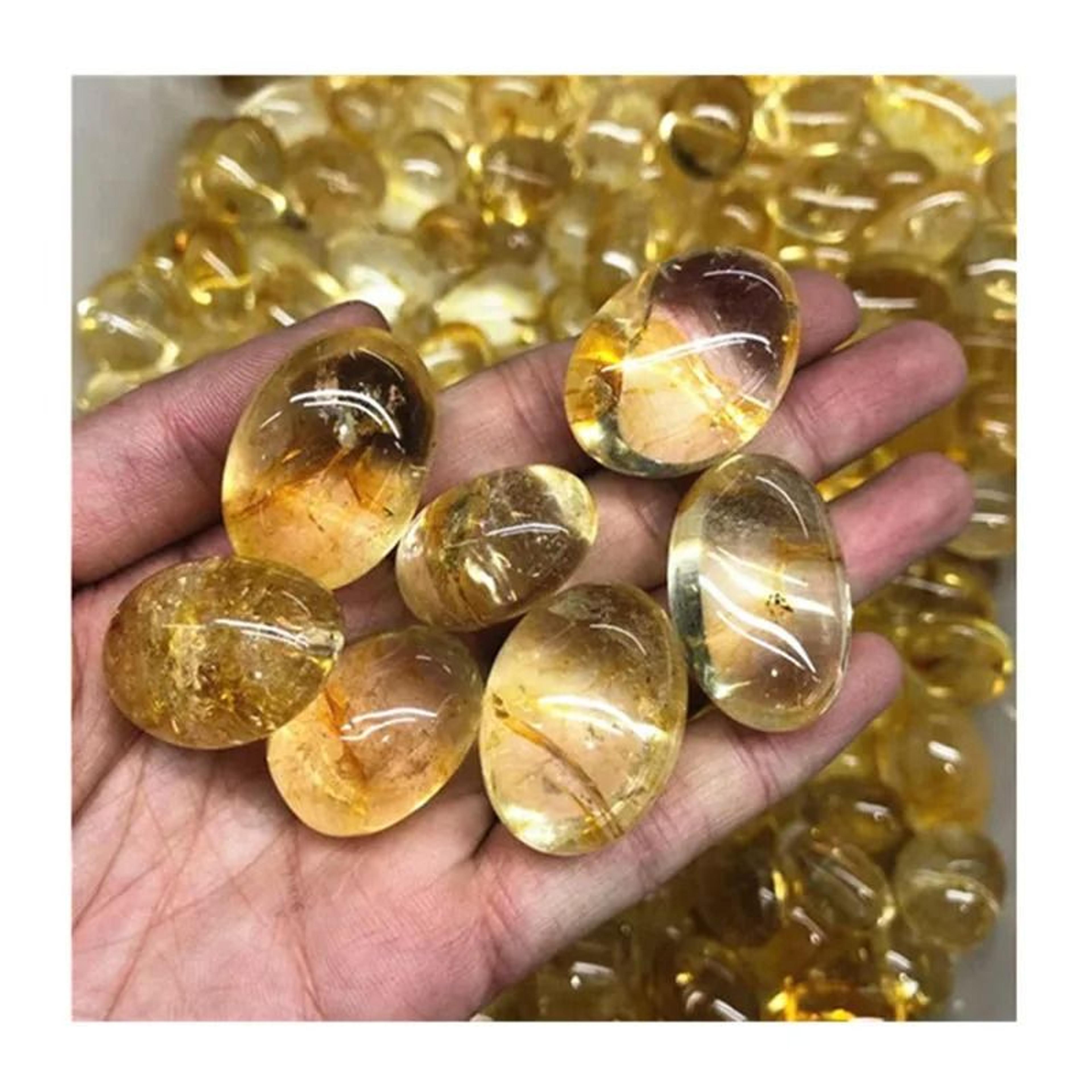 natural citrine tumbled crystal stones polished healing gemstone decor