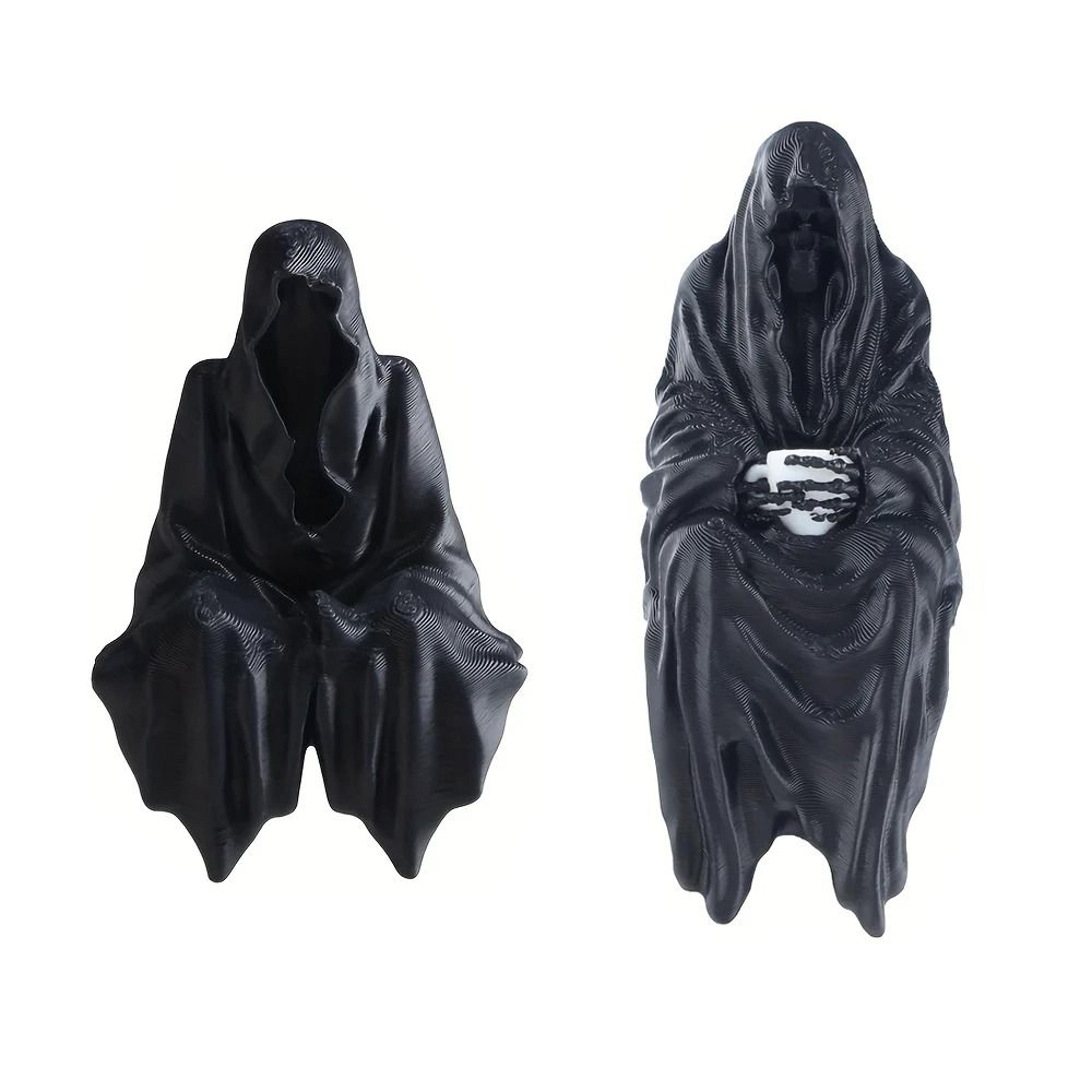 dark gothic hooded cloak statue 3d printed desk decor figurine