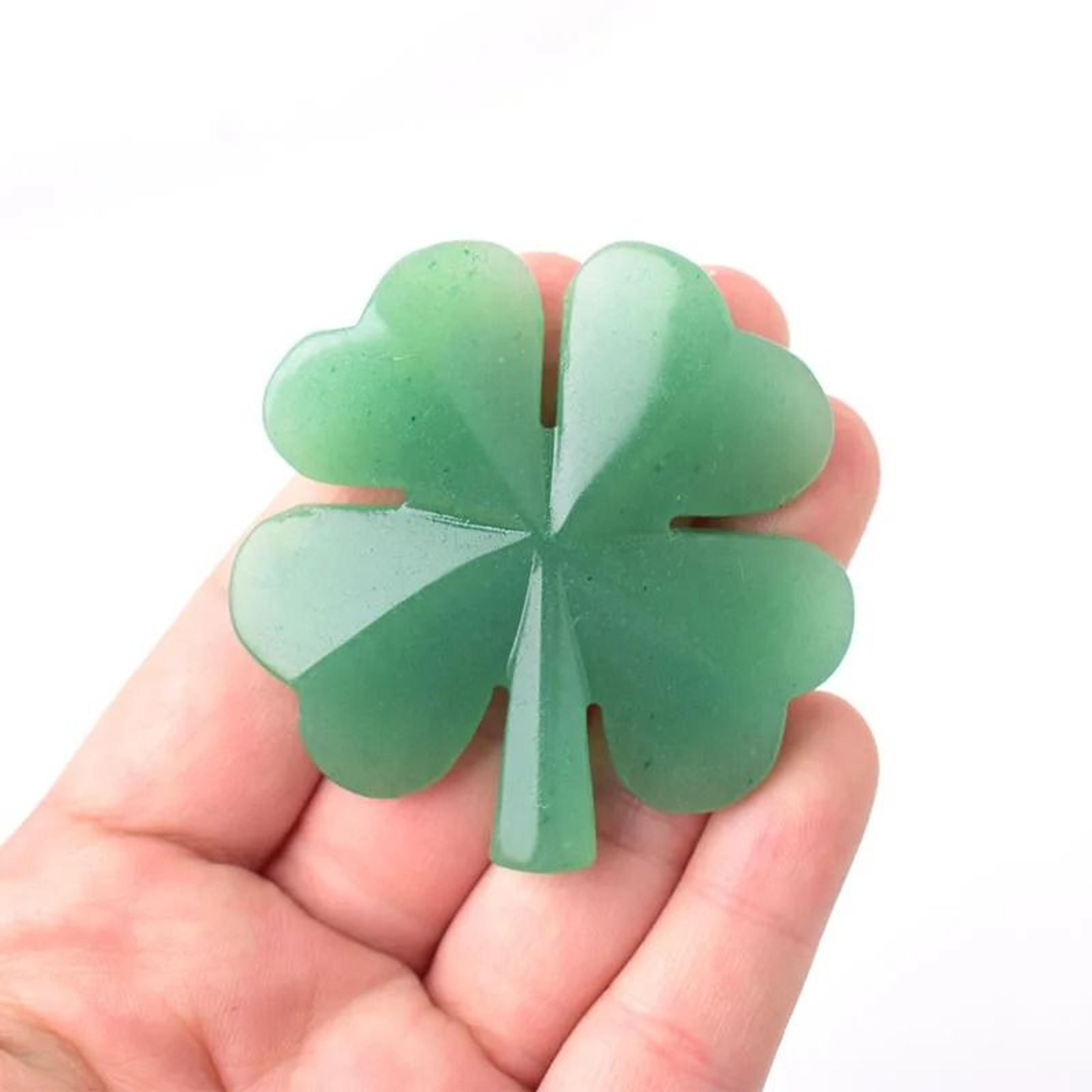 natural aventurine four leaf clover crystal figurine lucky stone decor
