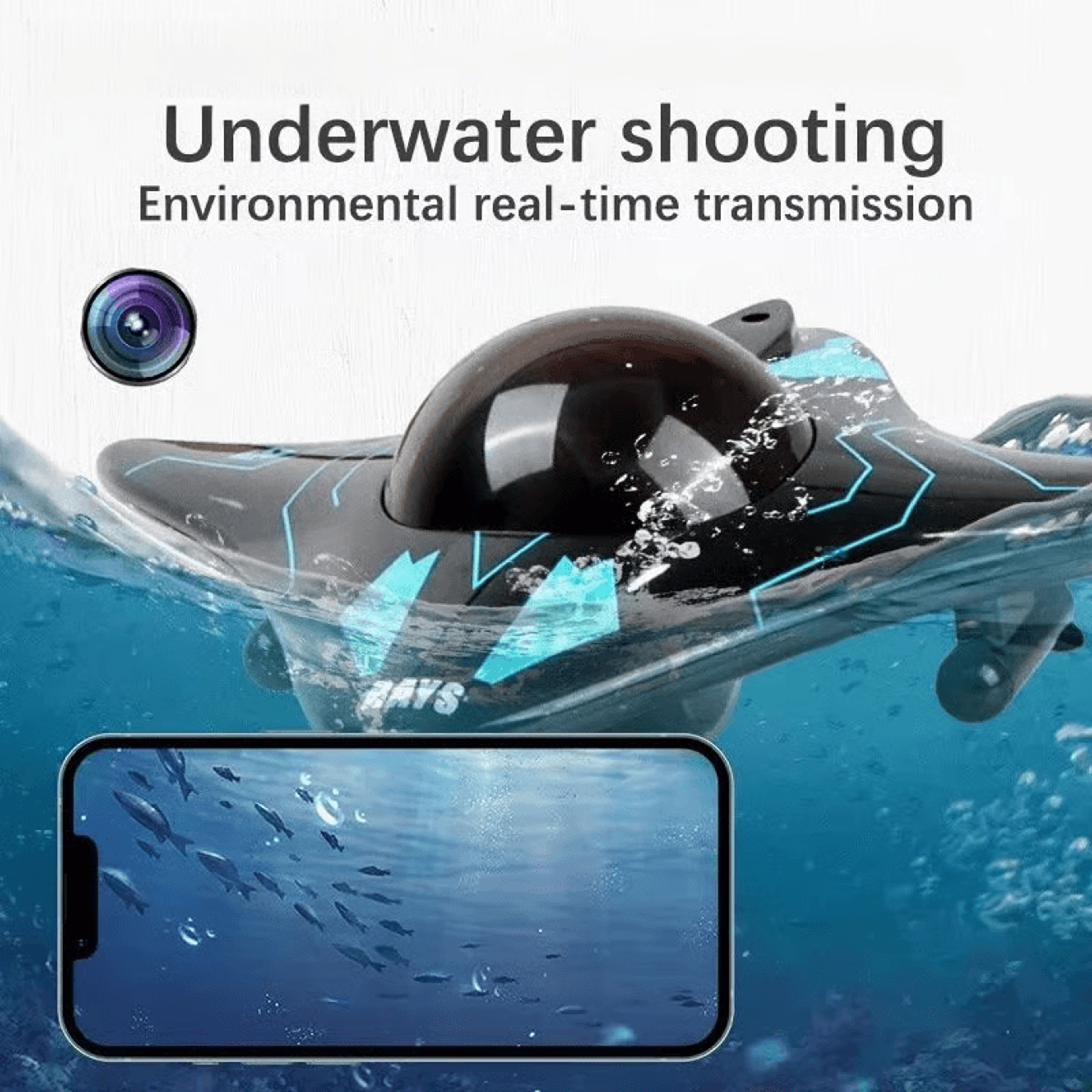 6CH RC Boat With Underwater Camera  WiFi FPV Remote Control Submarine Toy 1