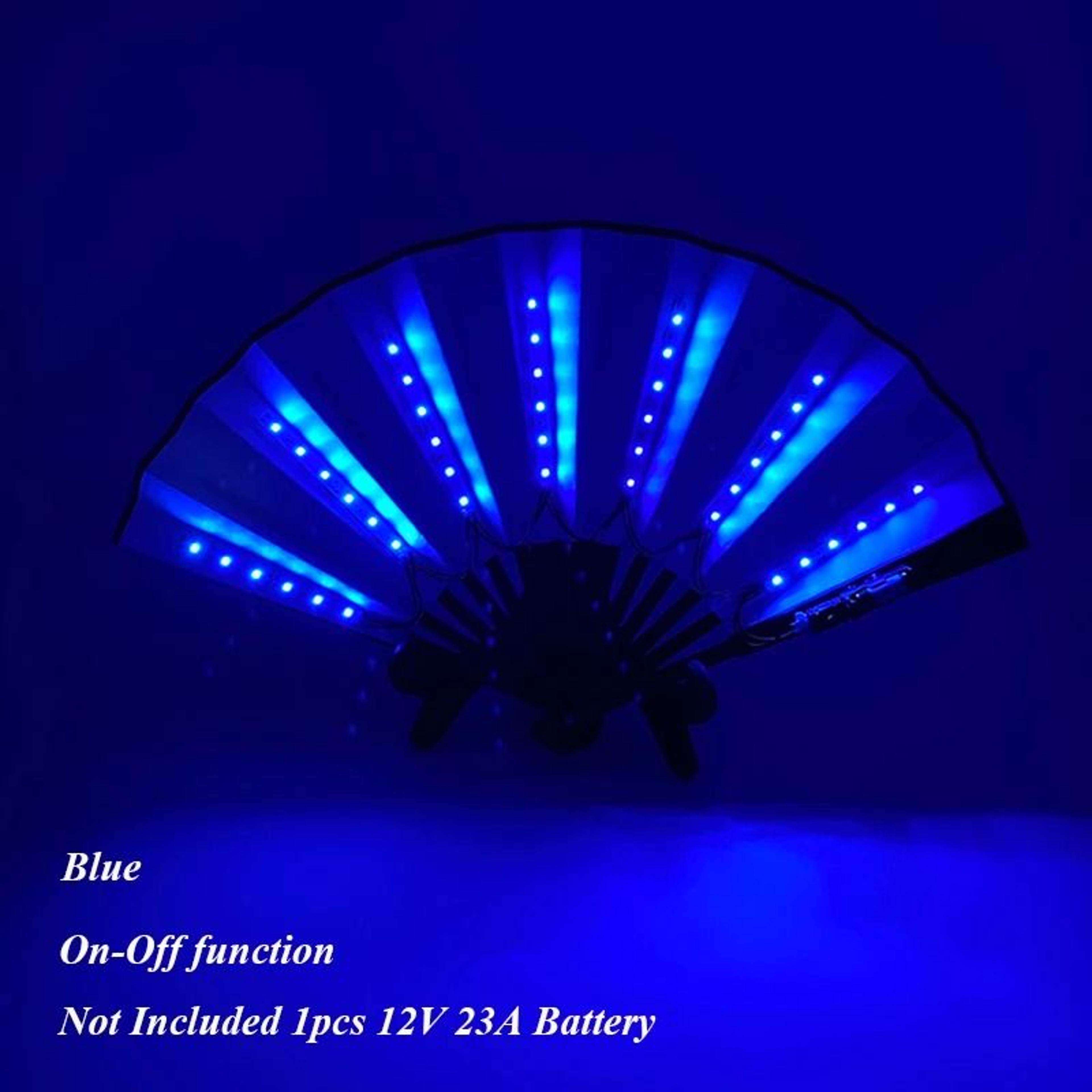 LED Neon Folding Rave Fan  Luminous Party Hand Fan For Festivals  Events 3