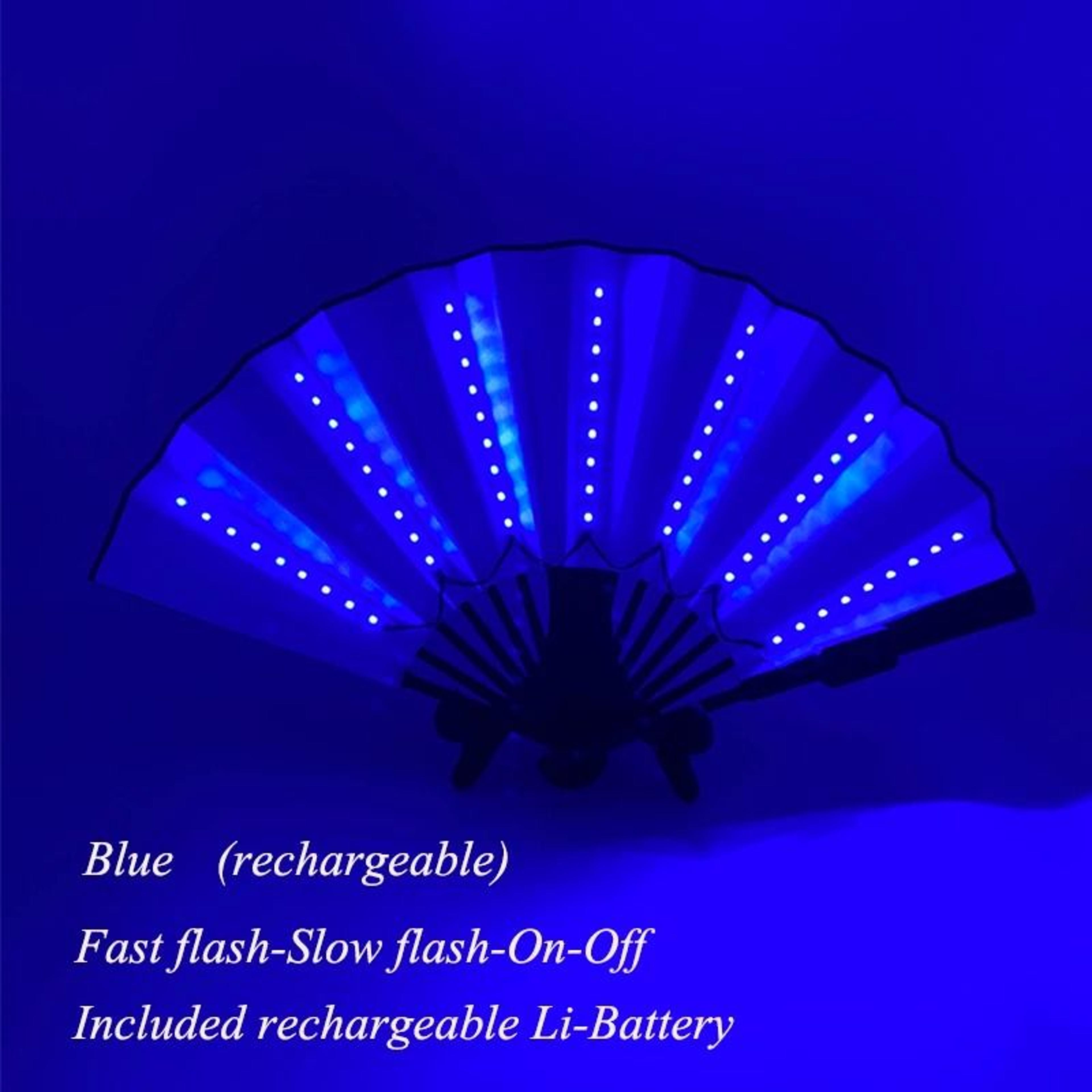 LED Neon Folding Rave Fan  Luminous Party Hand Fan For Festivals  Events 19