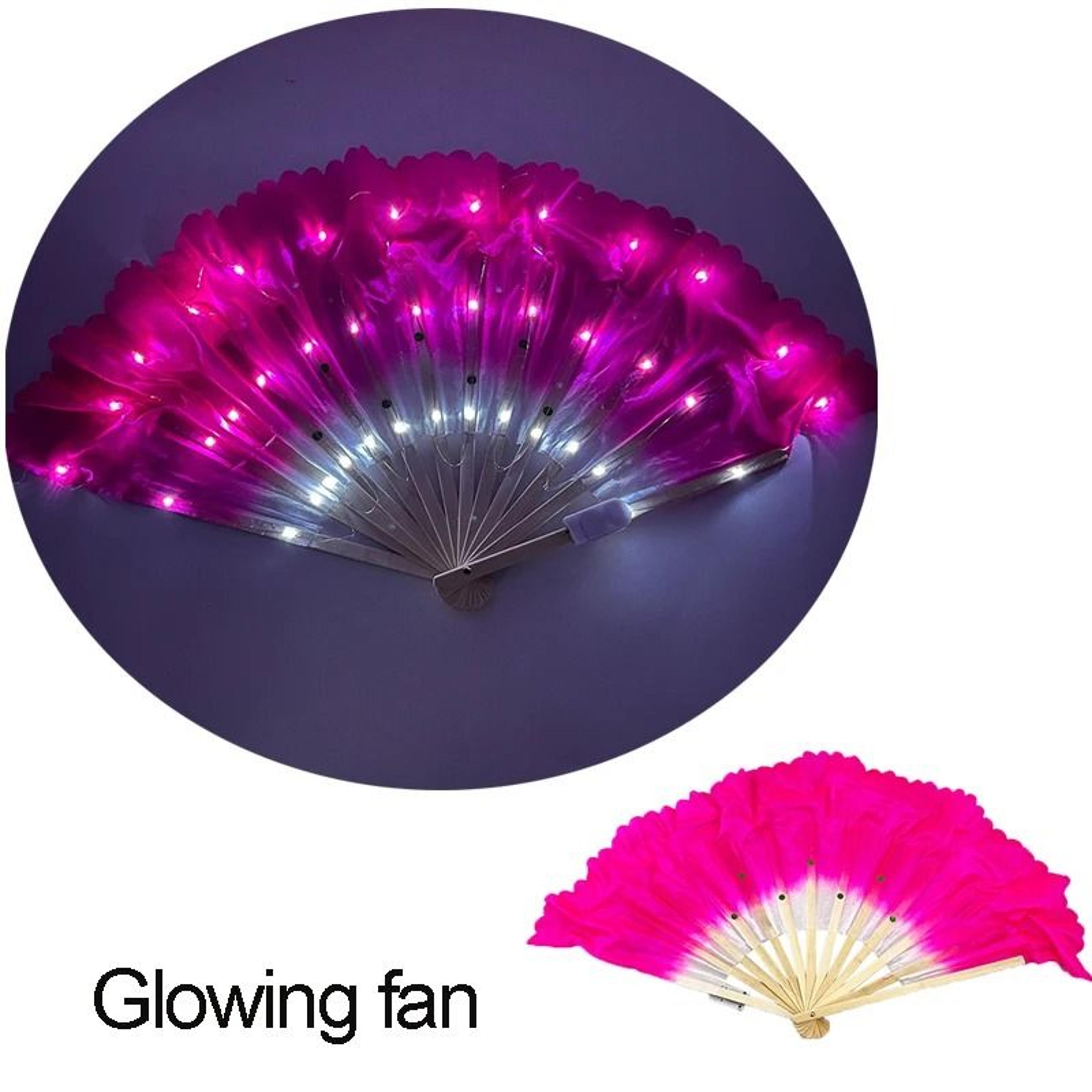 LED Neon Folding Rave Fan  Luminous Party Hand Fan For Festivals  Events 25