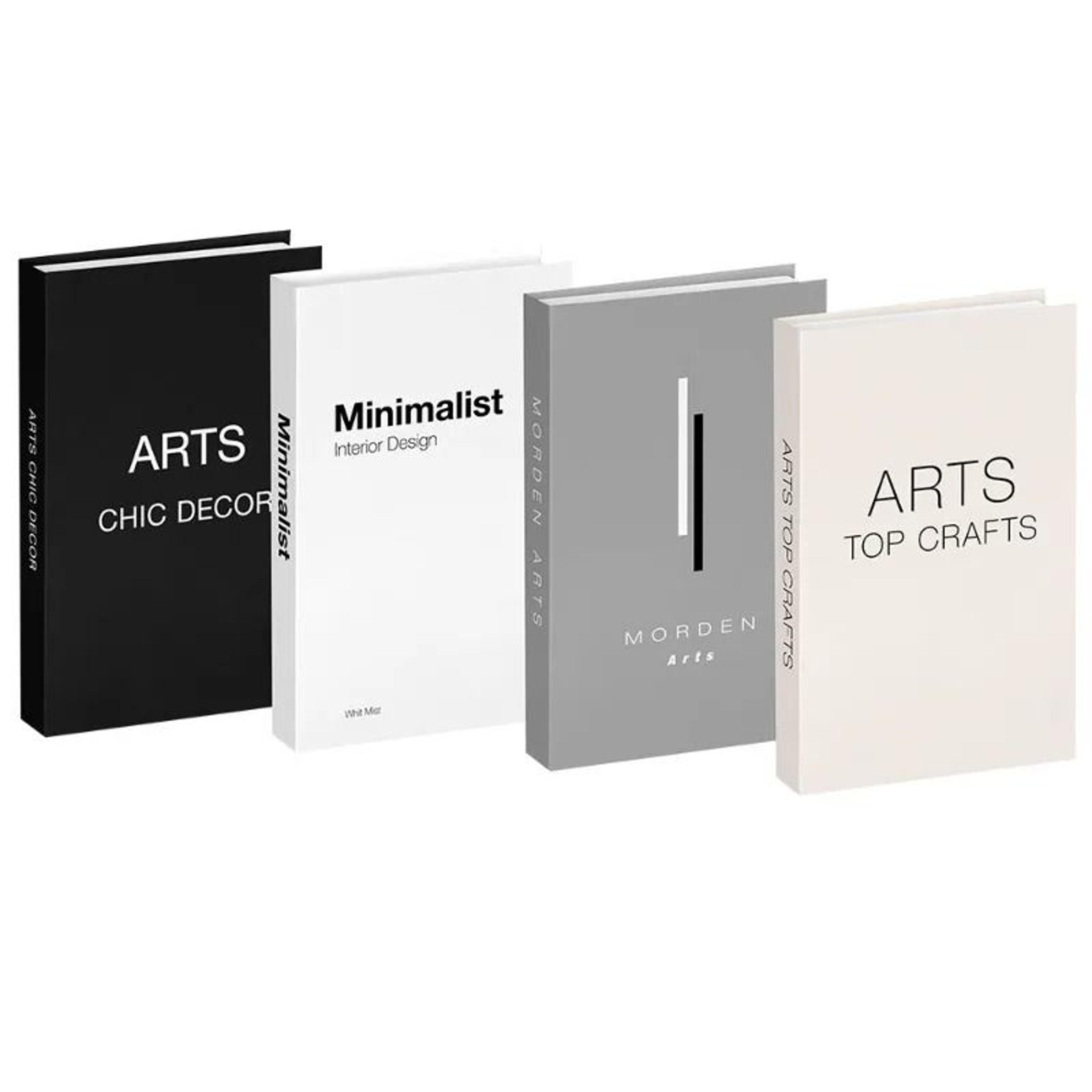 Modern Aesthetic Faux Book Set For Coffee Table  Bookshelf Decor 4pcs 18