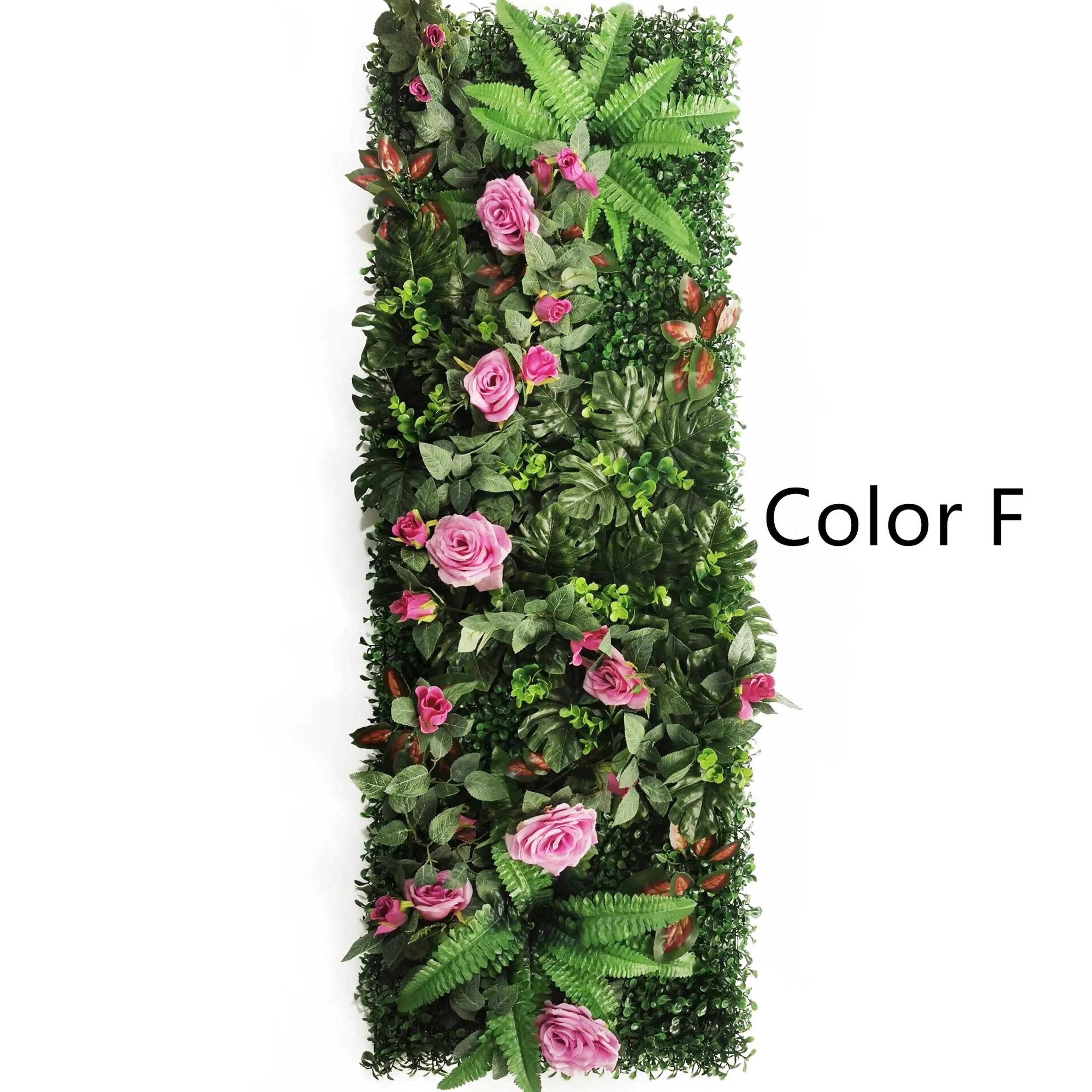 Artificial Rose Wall Panel Greenery Backdrop 1575x4724in Decorative Lawn Mat 5