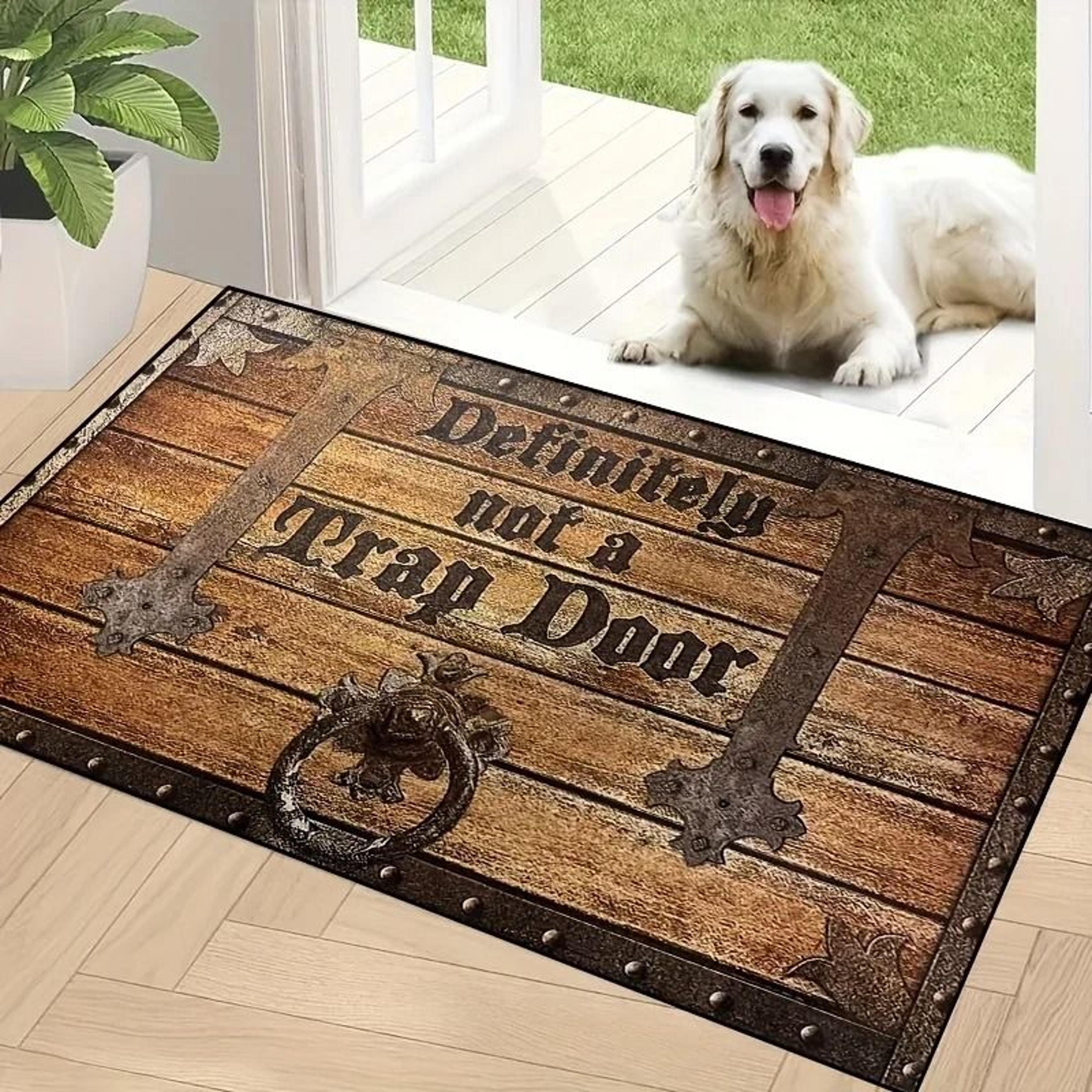 woodprint absorbent door mat washable dirt trap rug for entryway