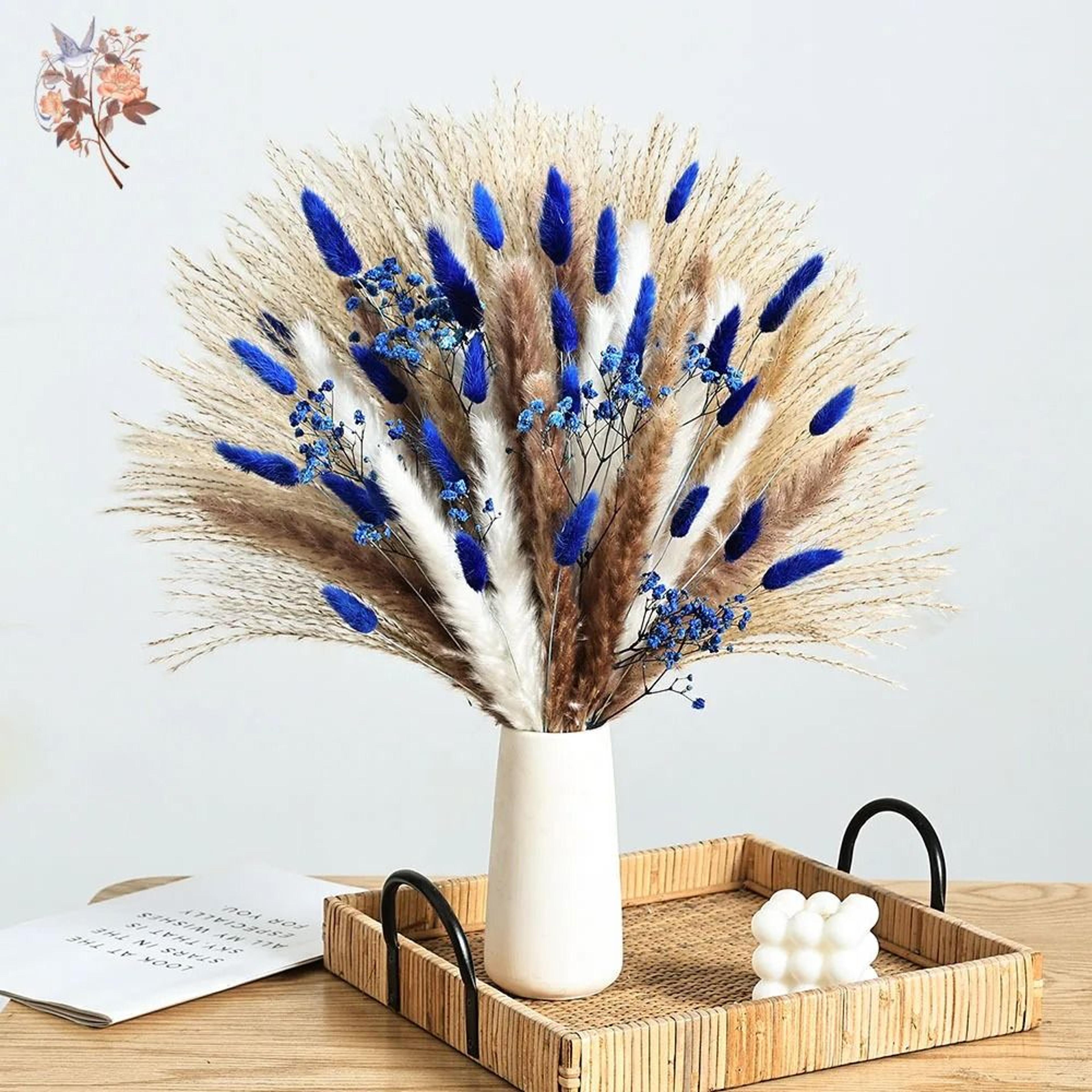 blueaura rabbit tail pampas grass bouquet 70 stems fluffy dried floral decor