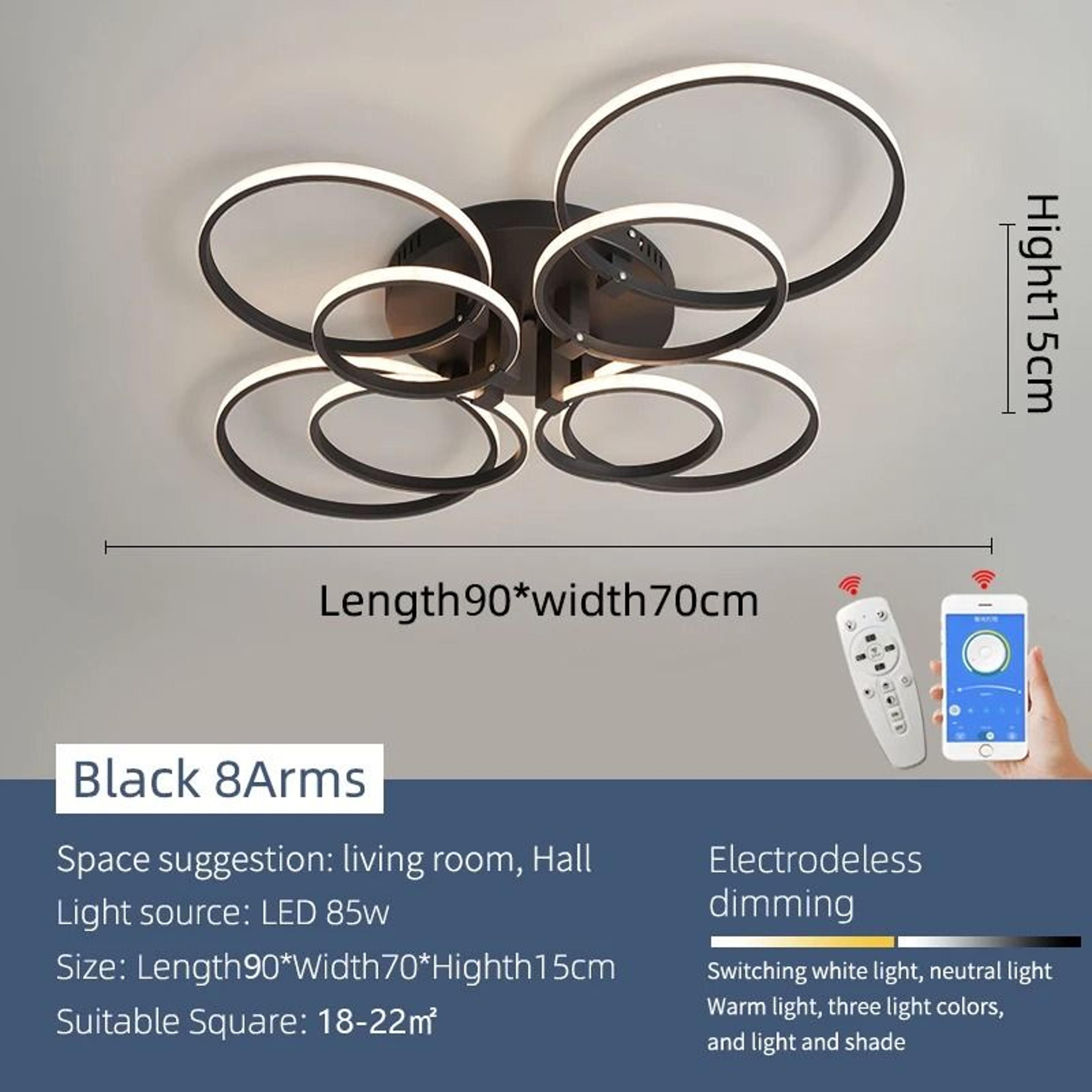 Modern LED Ring Chandelier Ceiling Light For Living Room Bedroom 17