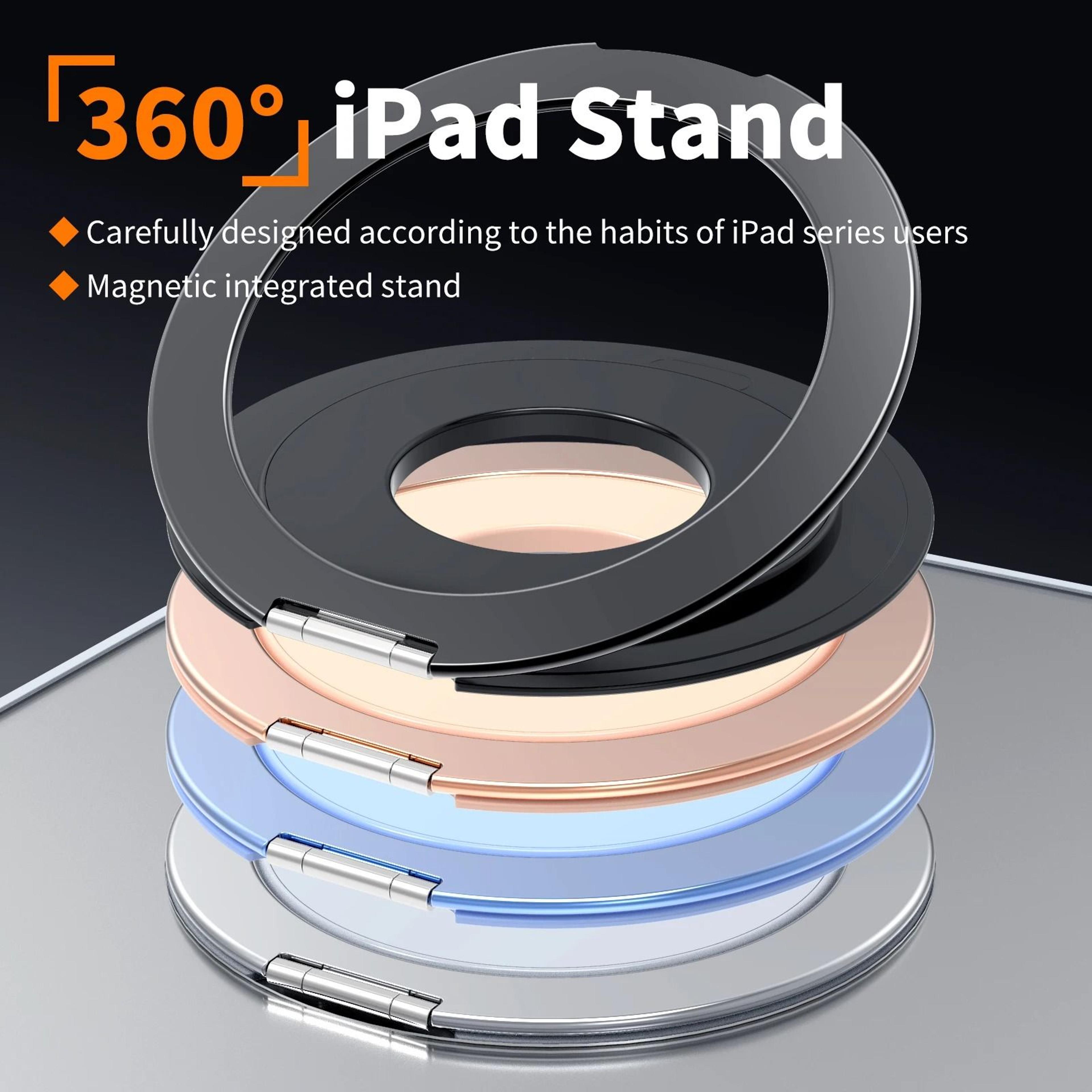 360° rotating magnetic tablet holder universal metal stand for secure hands-free viewing