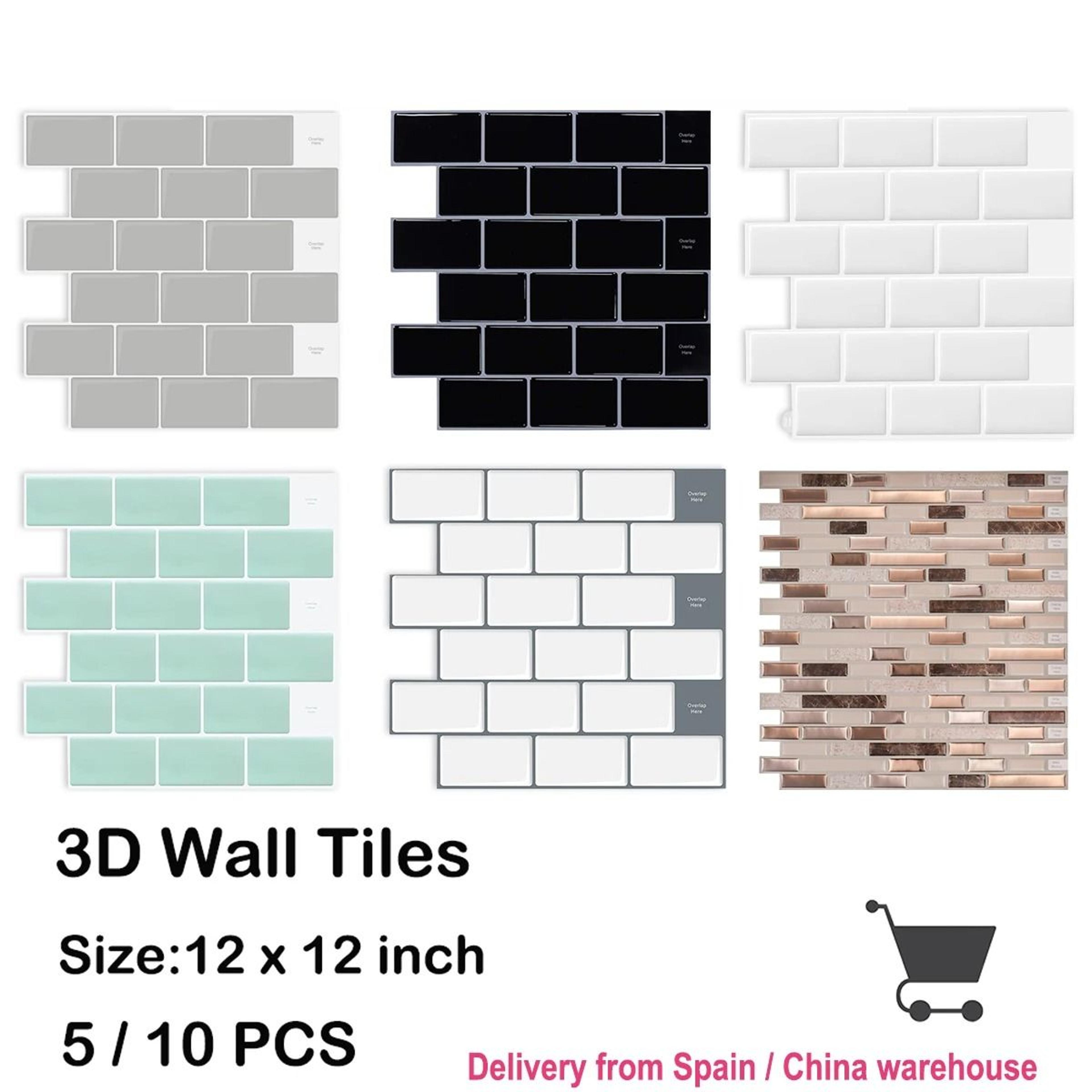 3d waterproof peel and stick kitchen wall tiles (12x12in, 5–10pcs set)