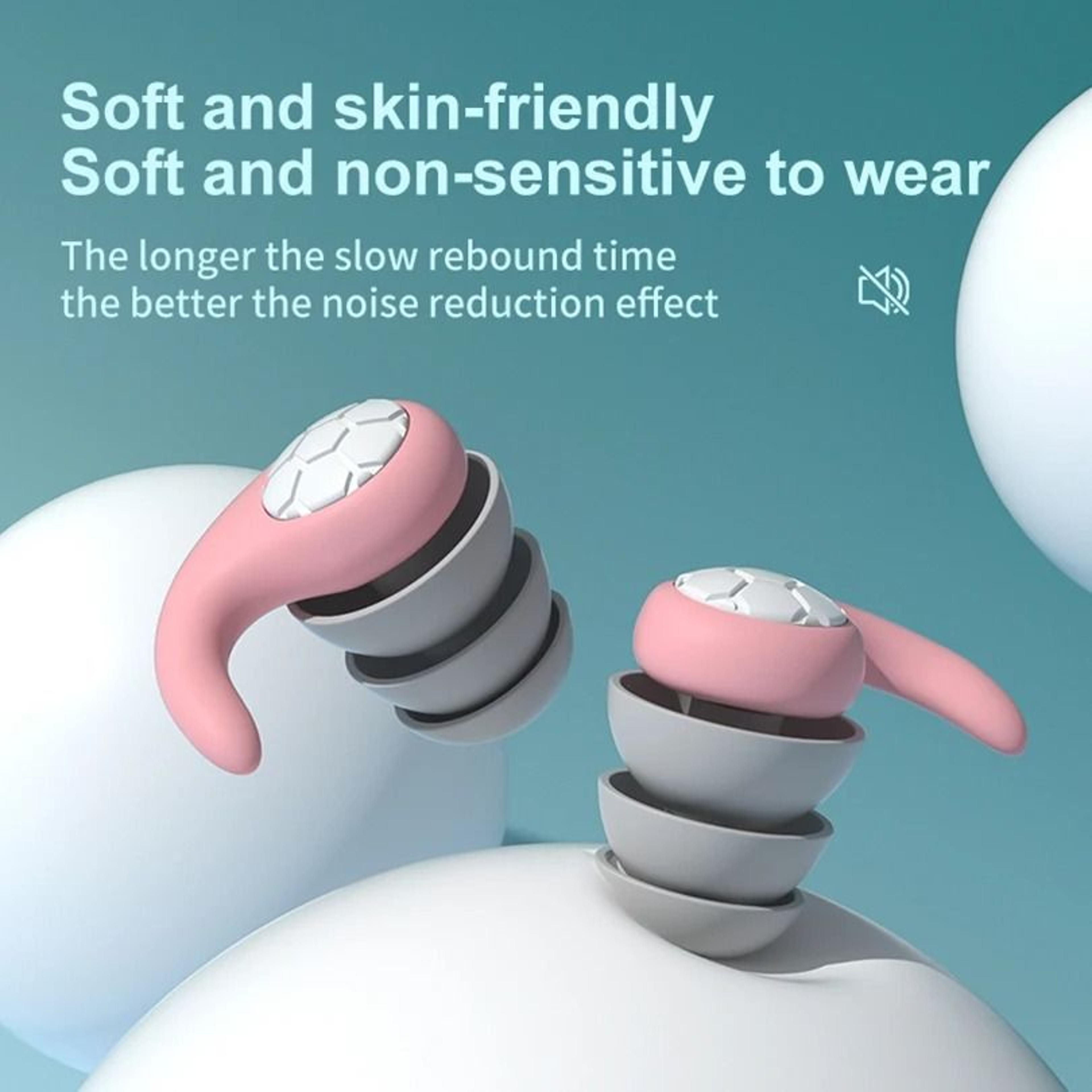 Ultra Soft Noise Reduction Sleeping Ear Plugs Waterproof Silicone Comfort Fit 1