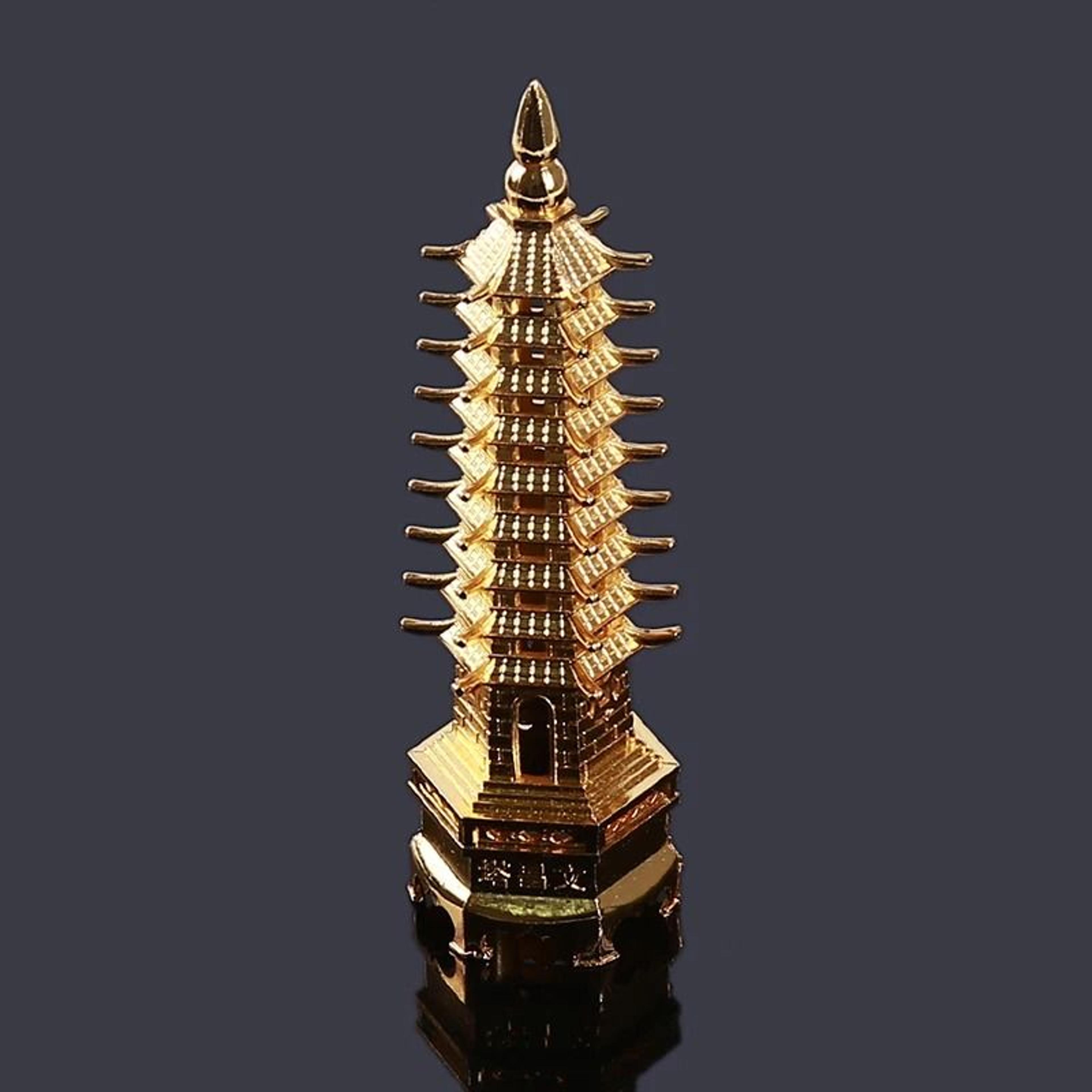 feng shui wenchang pagoda tower zinc alloy desk ornament for wisdom and success