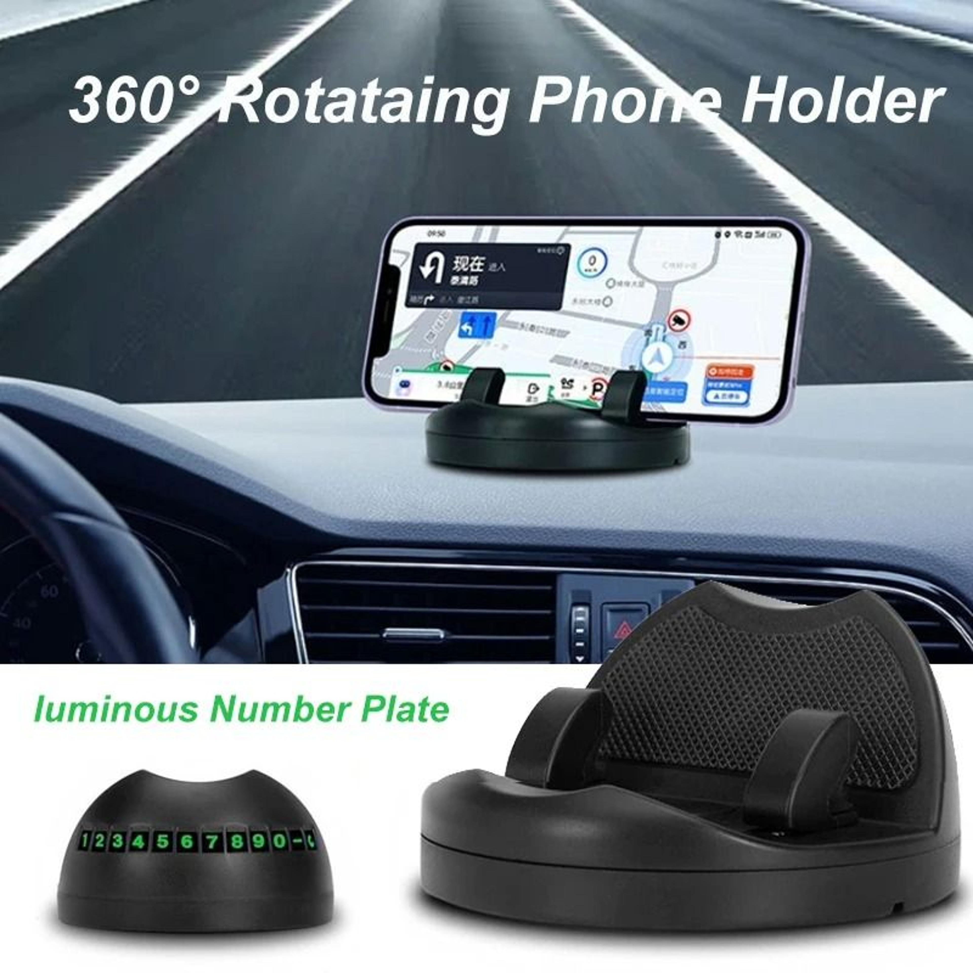 360 Degree Magnetic Dashboard Phone Holder With Suction Base And Luminous Plate 1