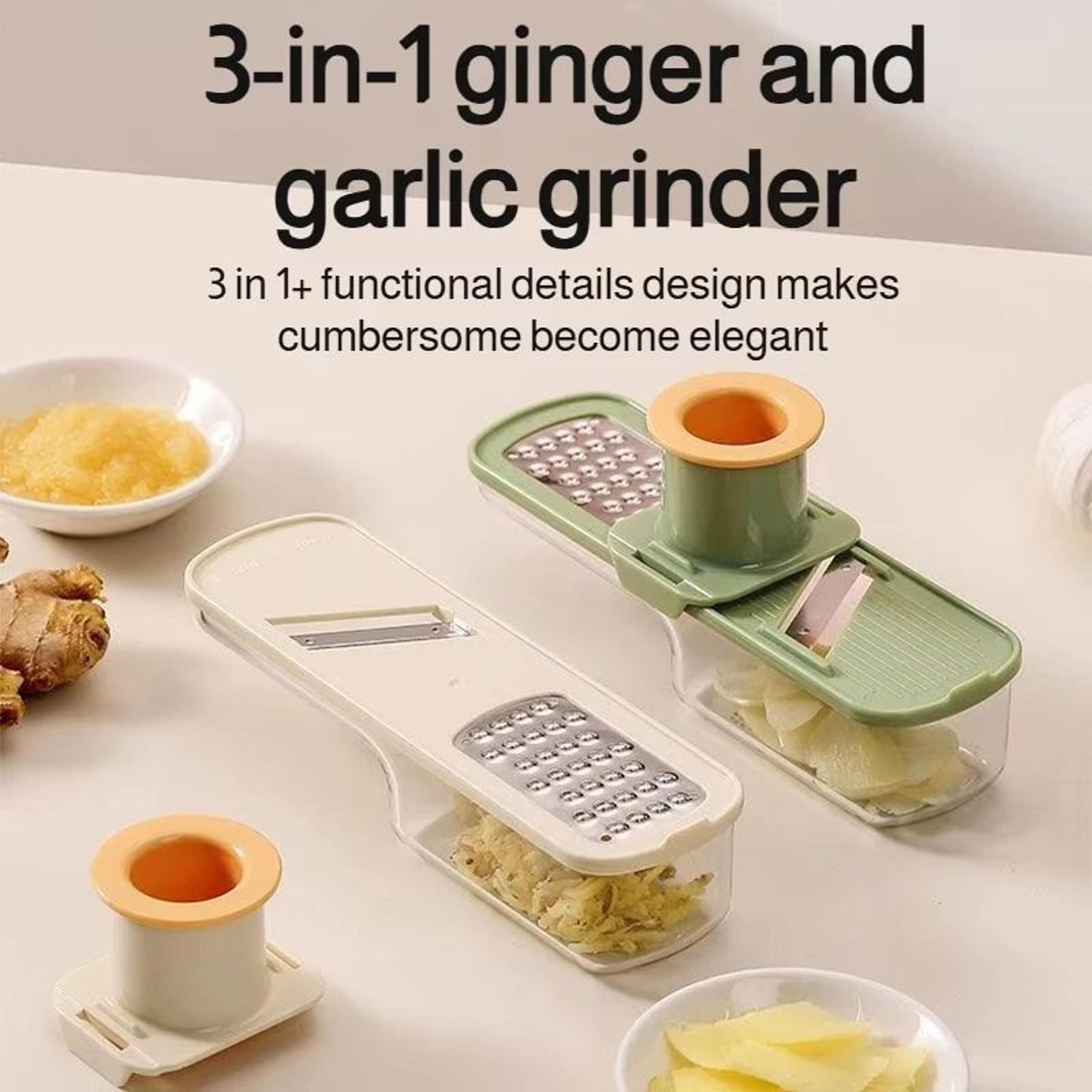 3 in 1 ginger garlic grinder manual kitchen slicer and mincer tool