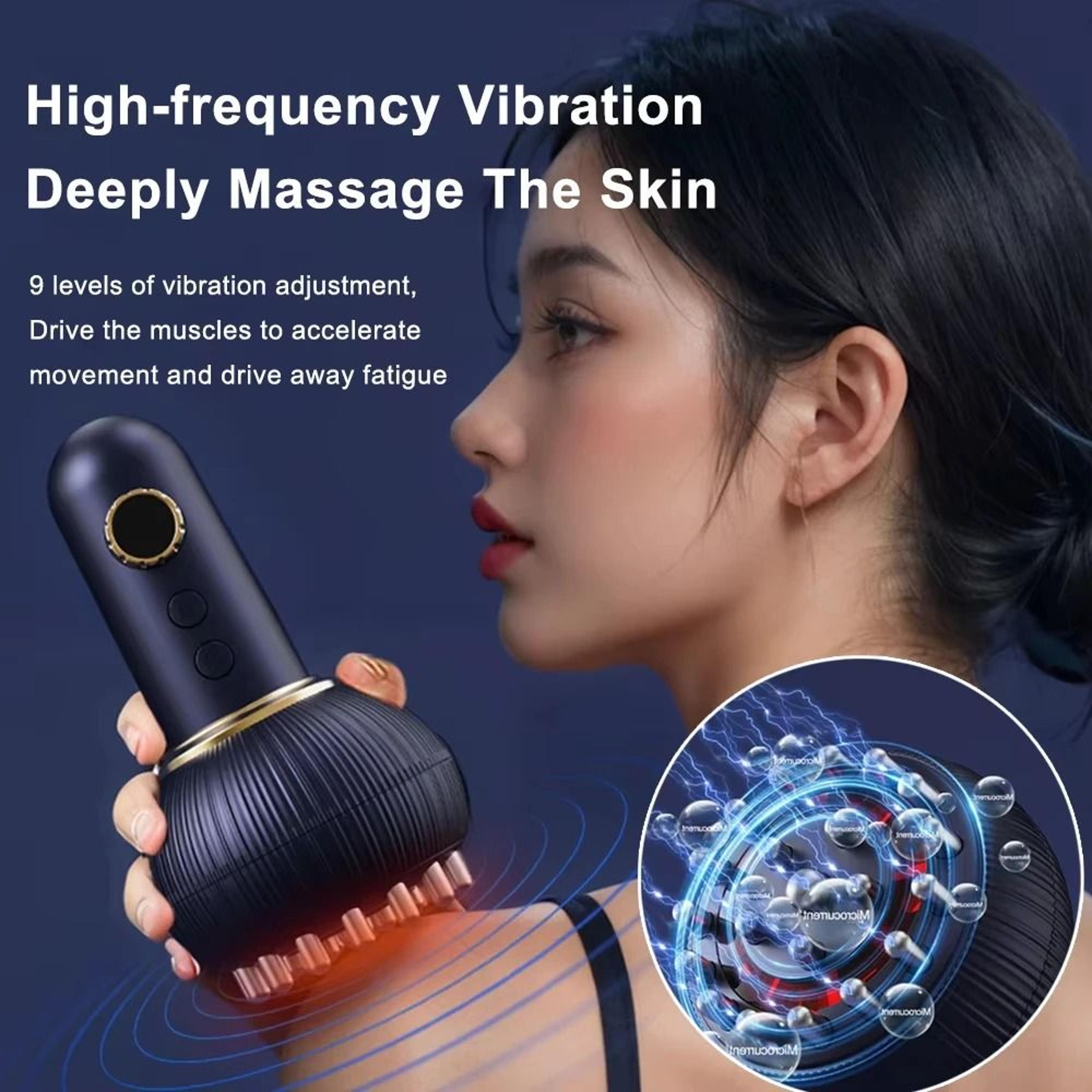 electric gua sha massager ems microcurrent hot compress body slimming device