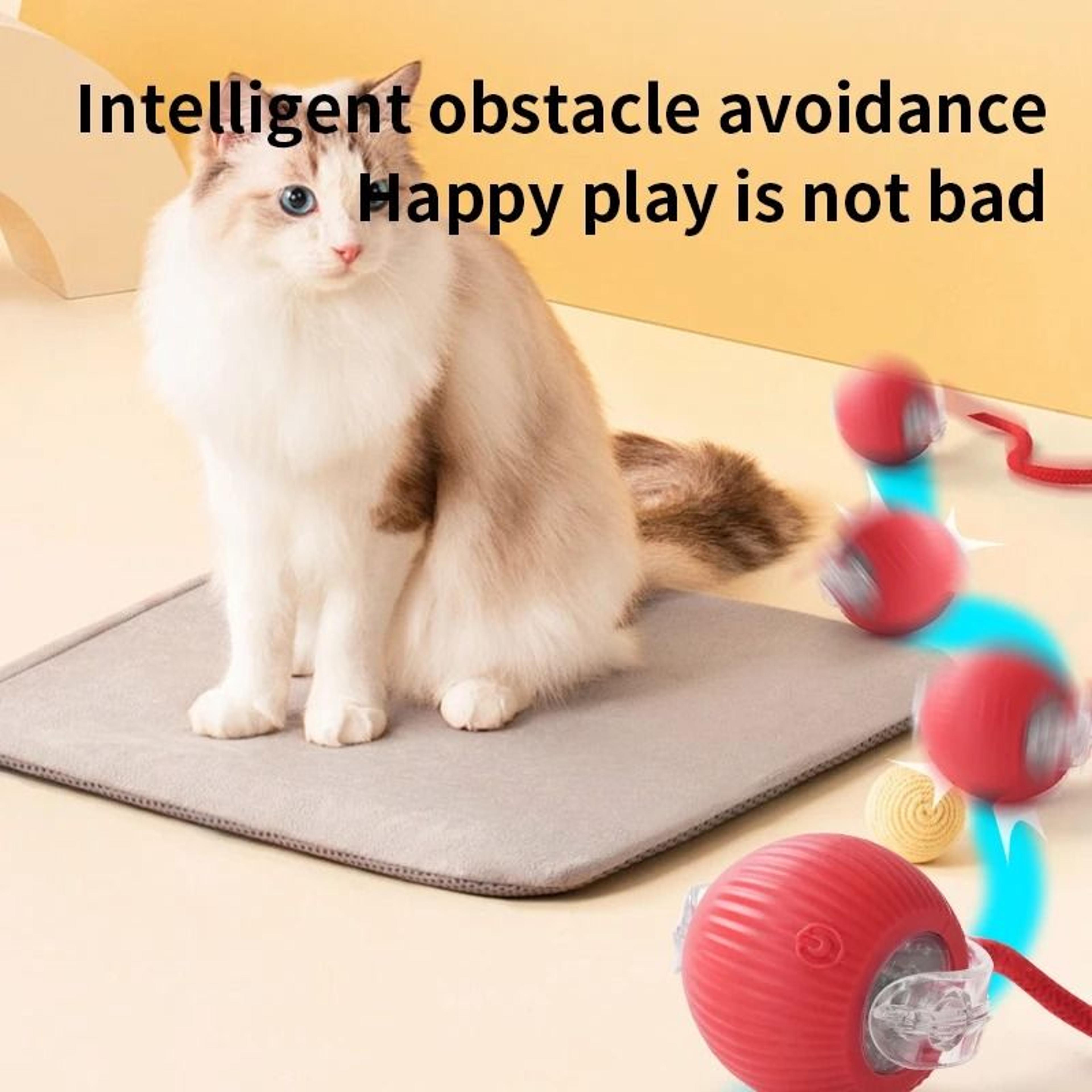 Smart Interactive Cat Ball Toy USB Rechargeable Electric Rolling Teaser With Tail 6