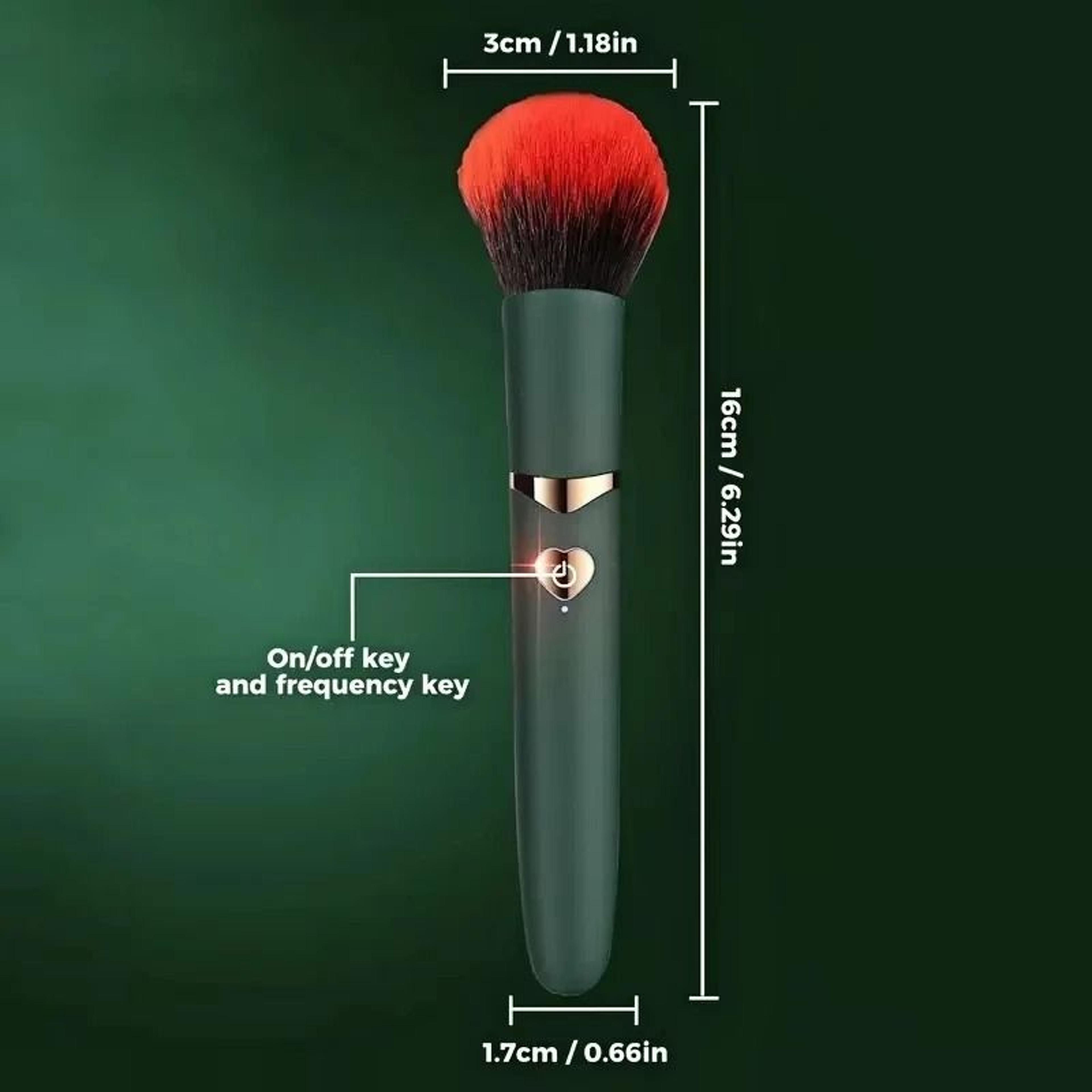2in1 Electric Vibrating Foundation Brush Soft Fluffy Rechargeable Makeup Tool 6