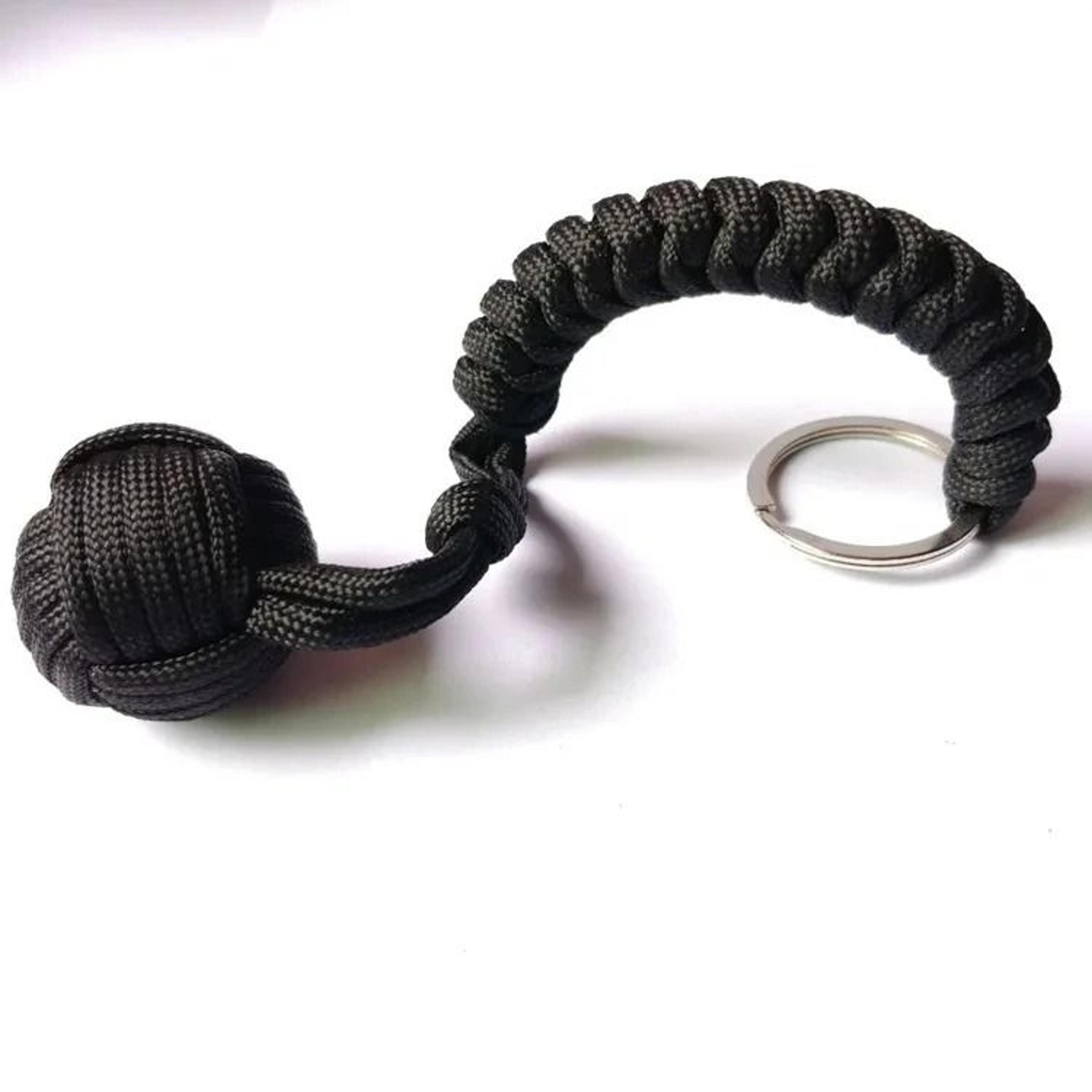 Tactical Paracord Self Defense Keychain With Steel Ball Monkey Fist 7