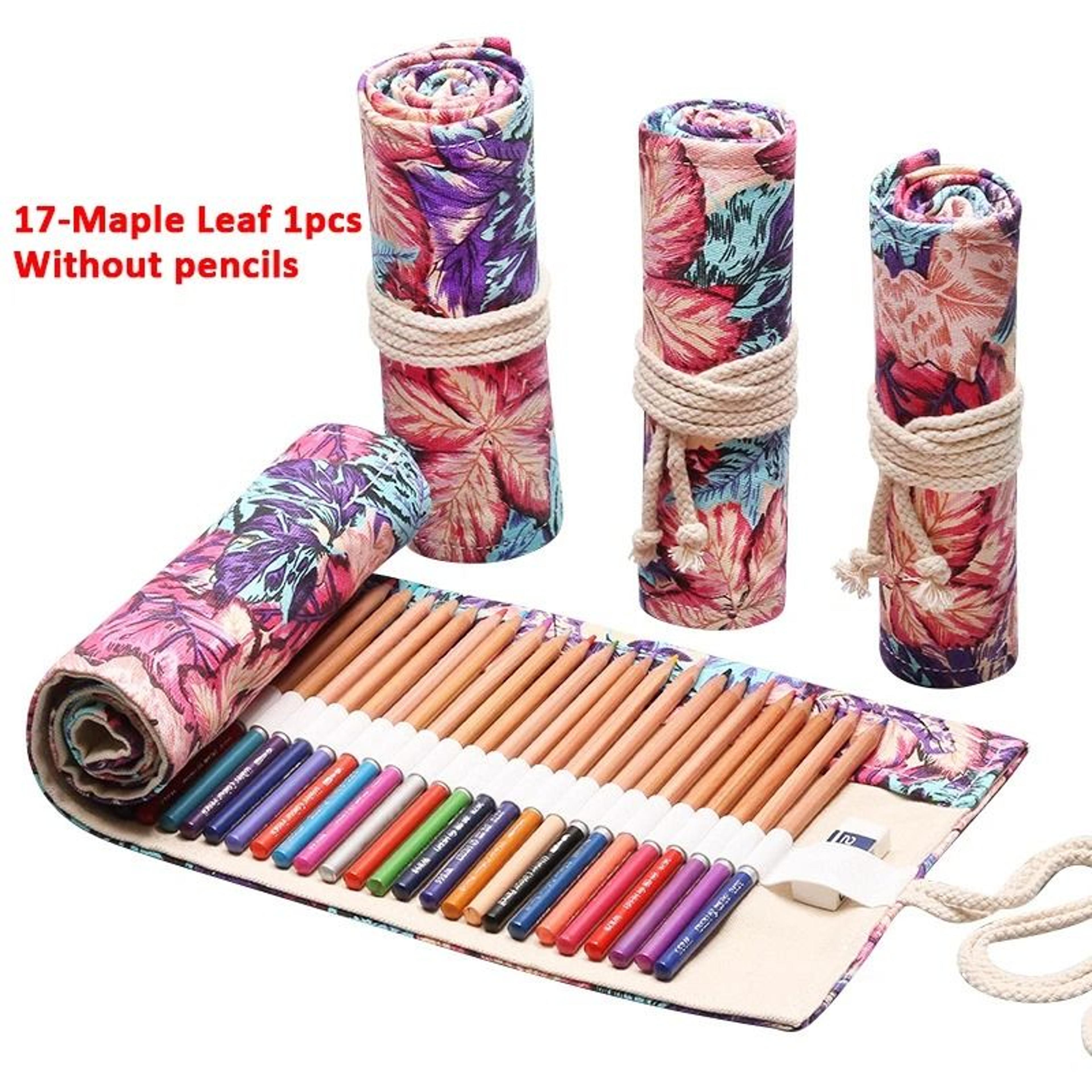 Canvas Roll Up Pencil Case With 12 Slots For Organized School And Art Supplies 22