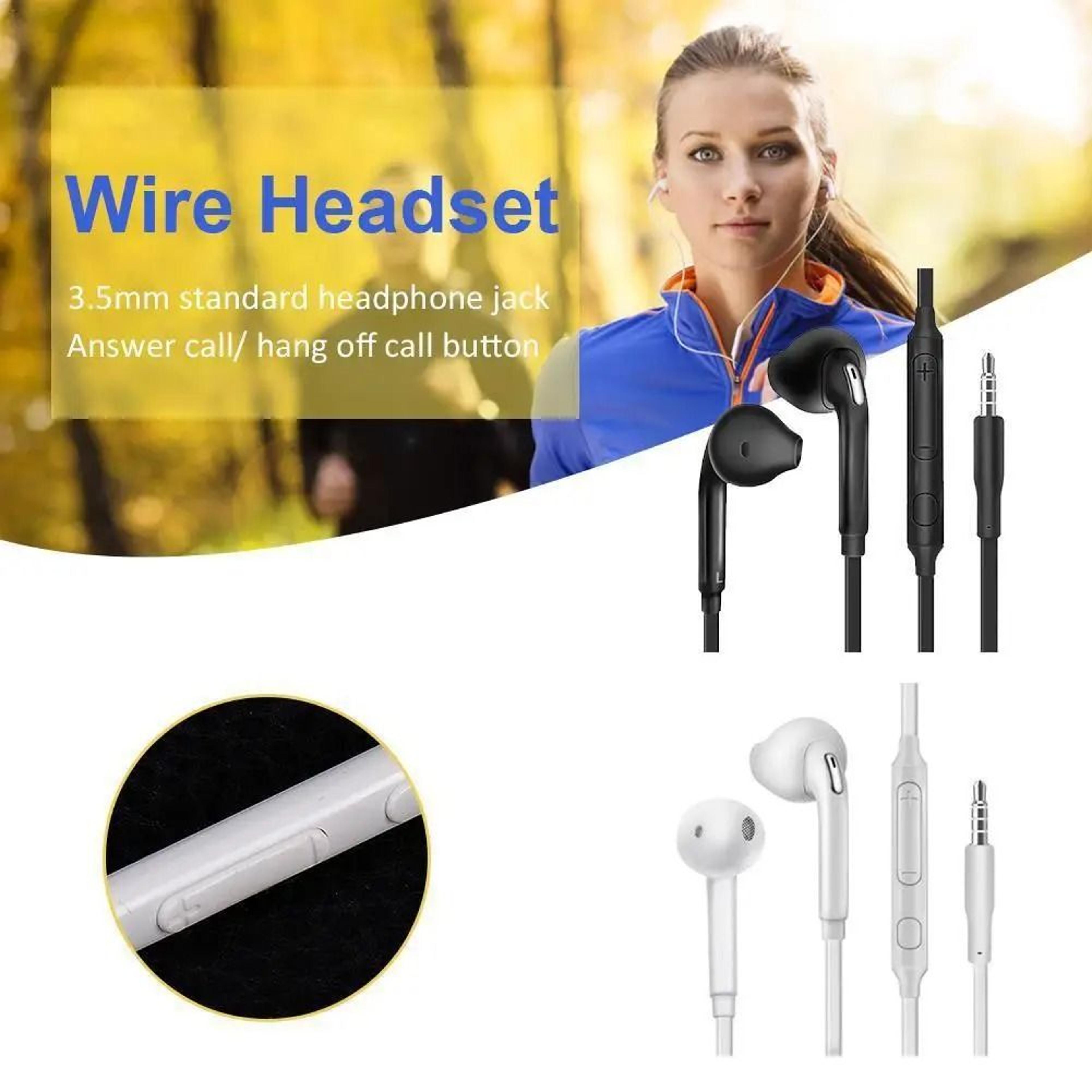 ergonomic wired in-ear headphones with microphone 3.5mm universal stereo earphones