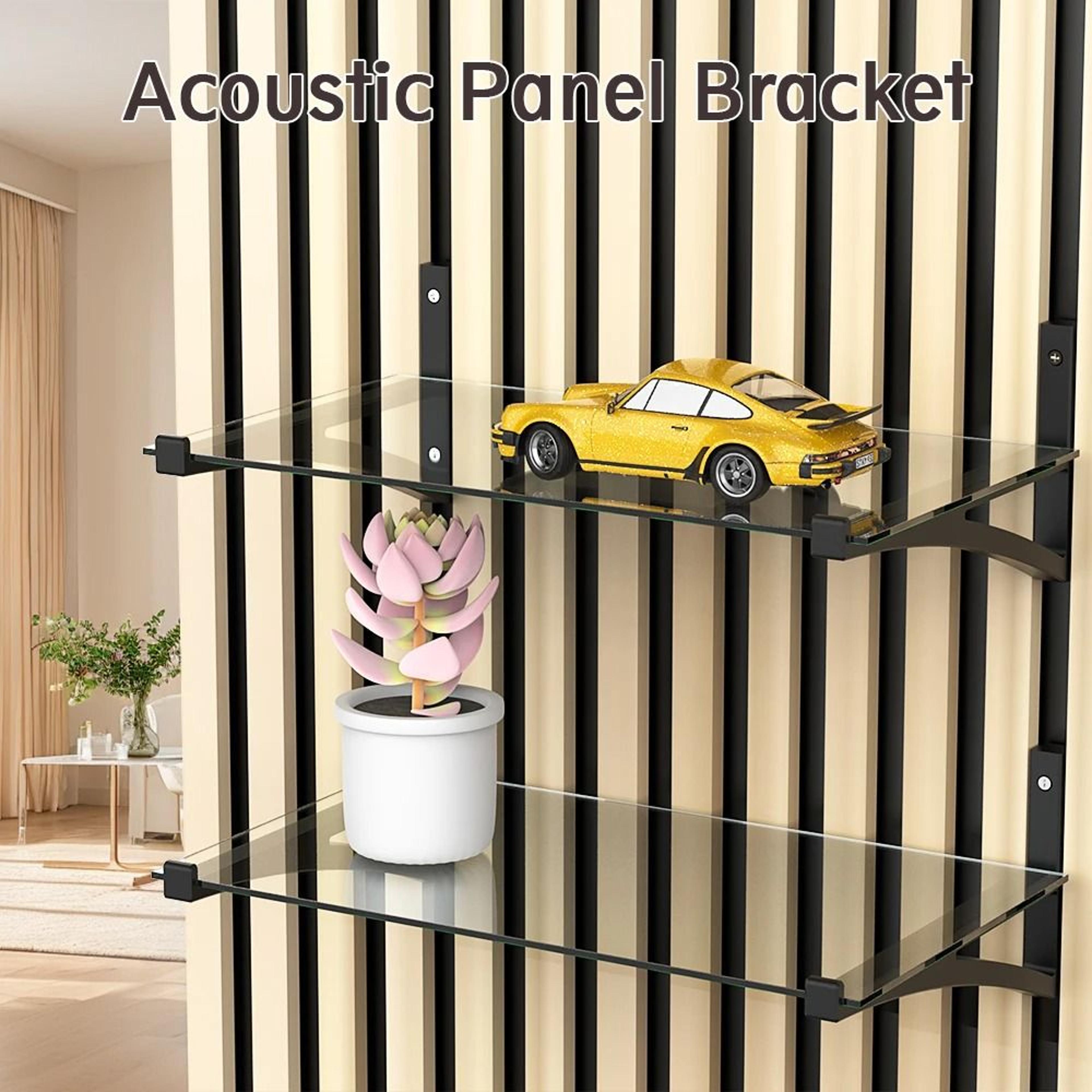 NoDrill Acoustic Panel Shelf Brackets For Studio Foam Boards 2Pack 2
