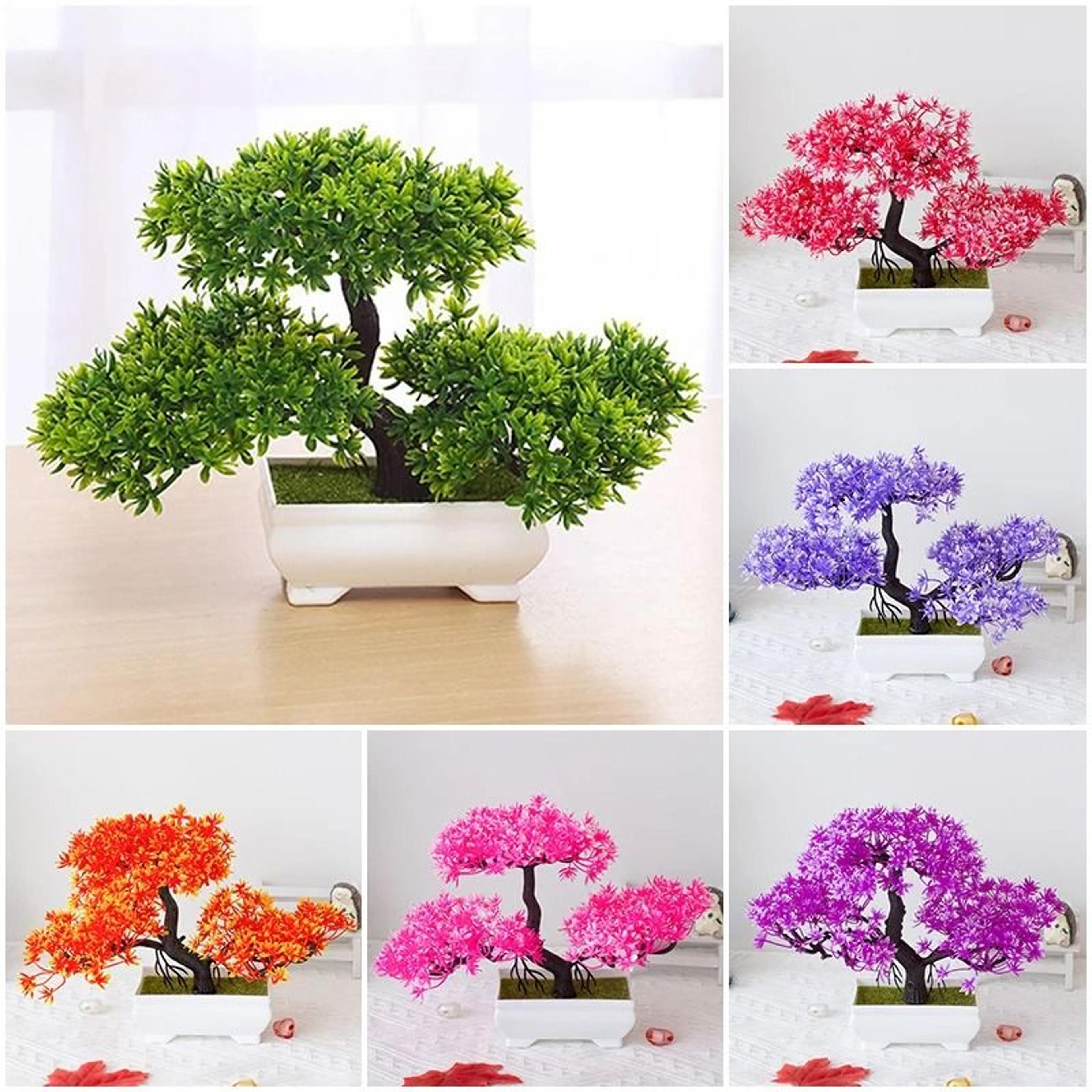 mini artificial bonsai desk plant realistic plastic potted decor