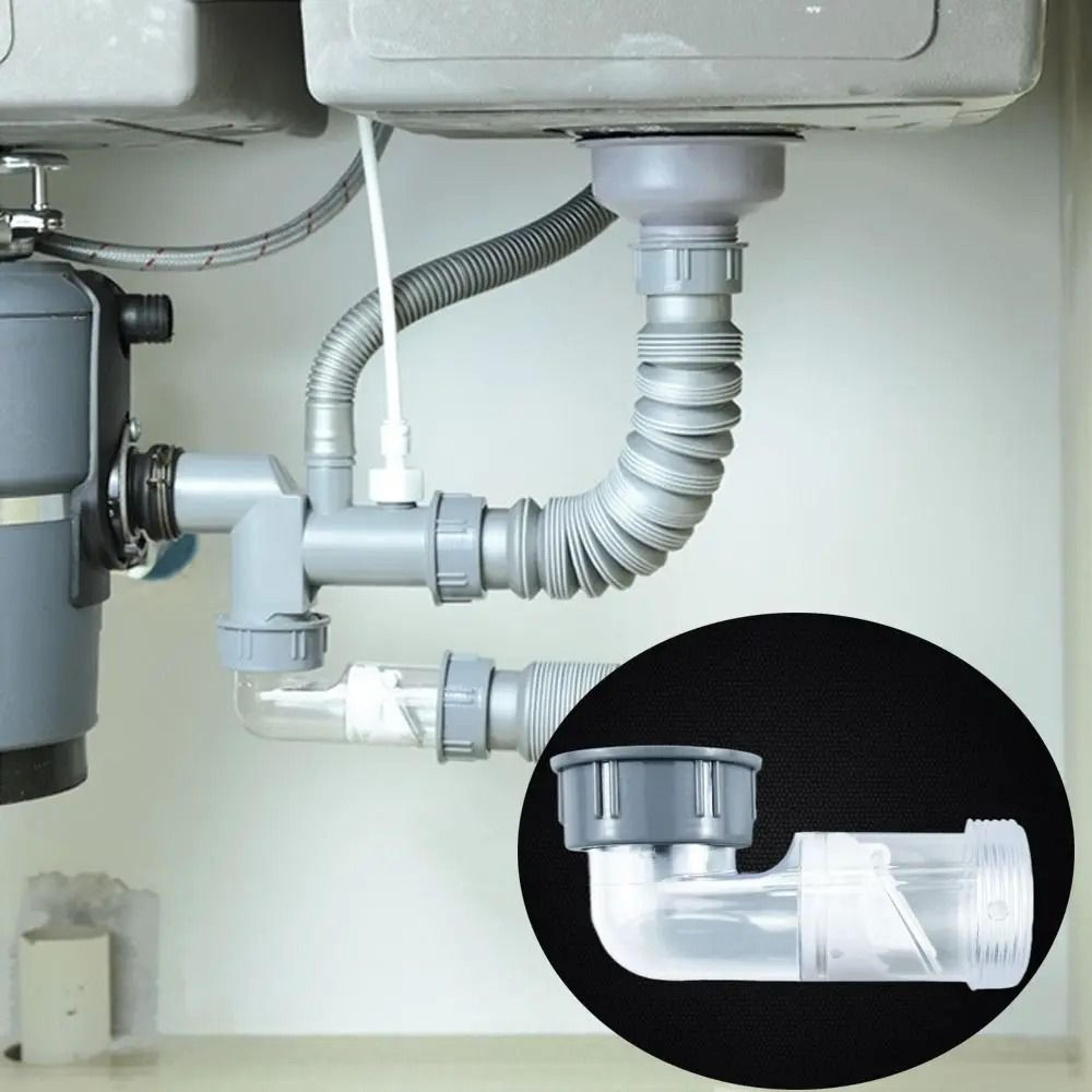 flexible kitchen sink drain pipe odor proof wash basin drainage hose kit