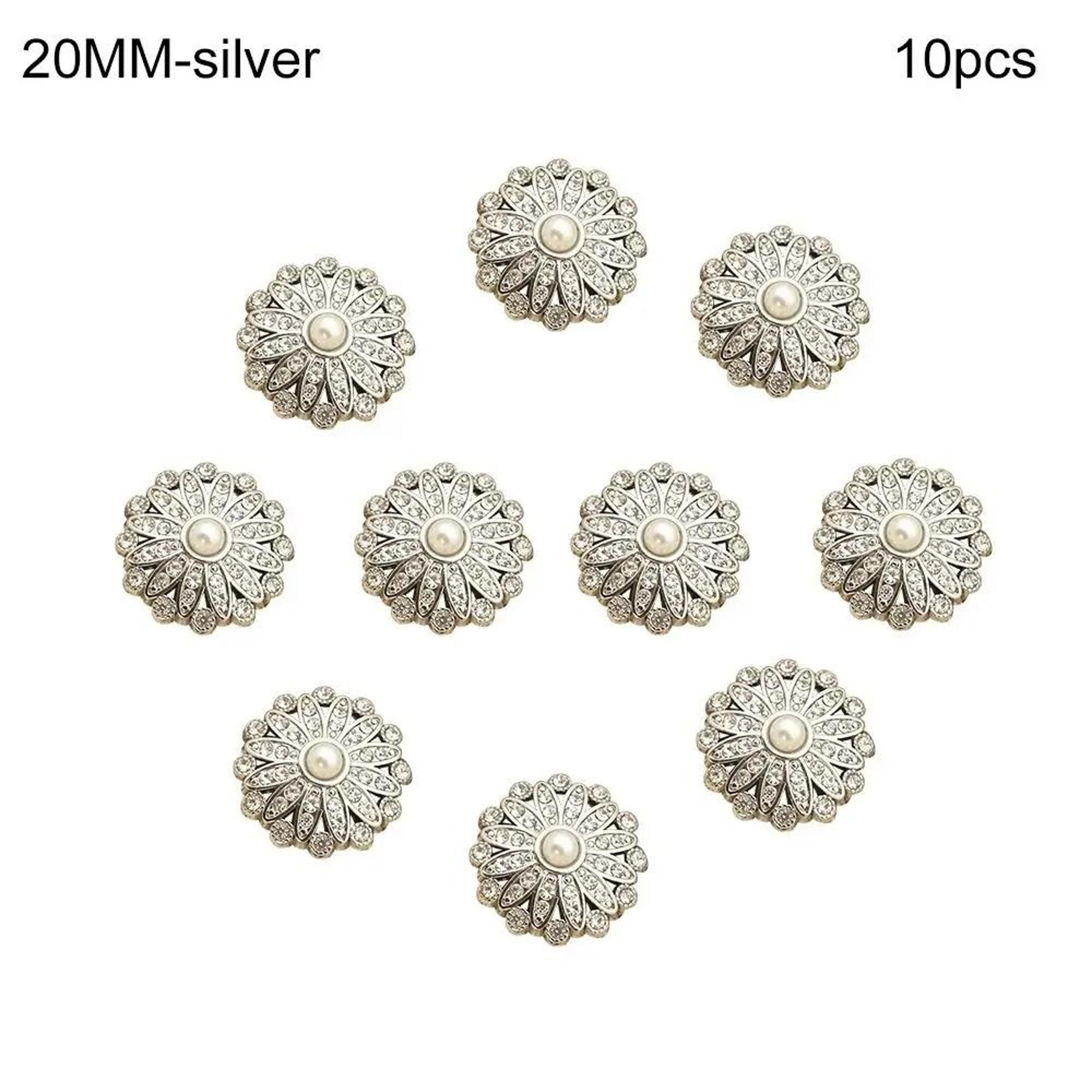 Vintage Pearl Rhinestone Sewing Buttons Set For Clothing  DIY Crafts 8