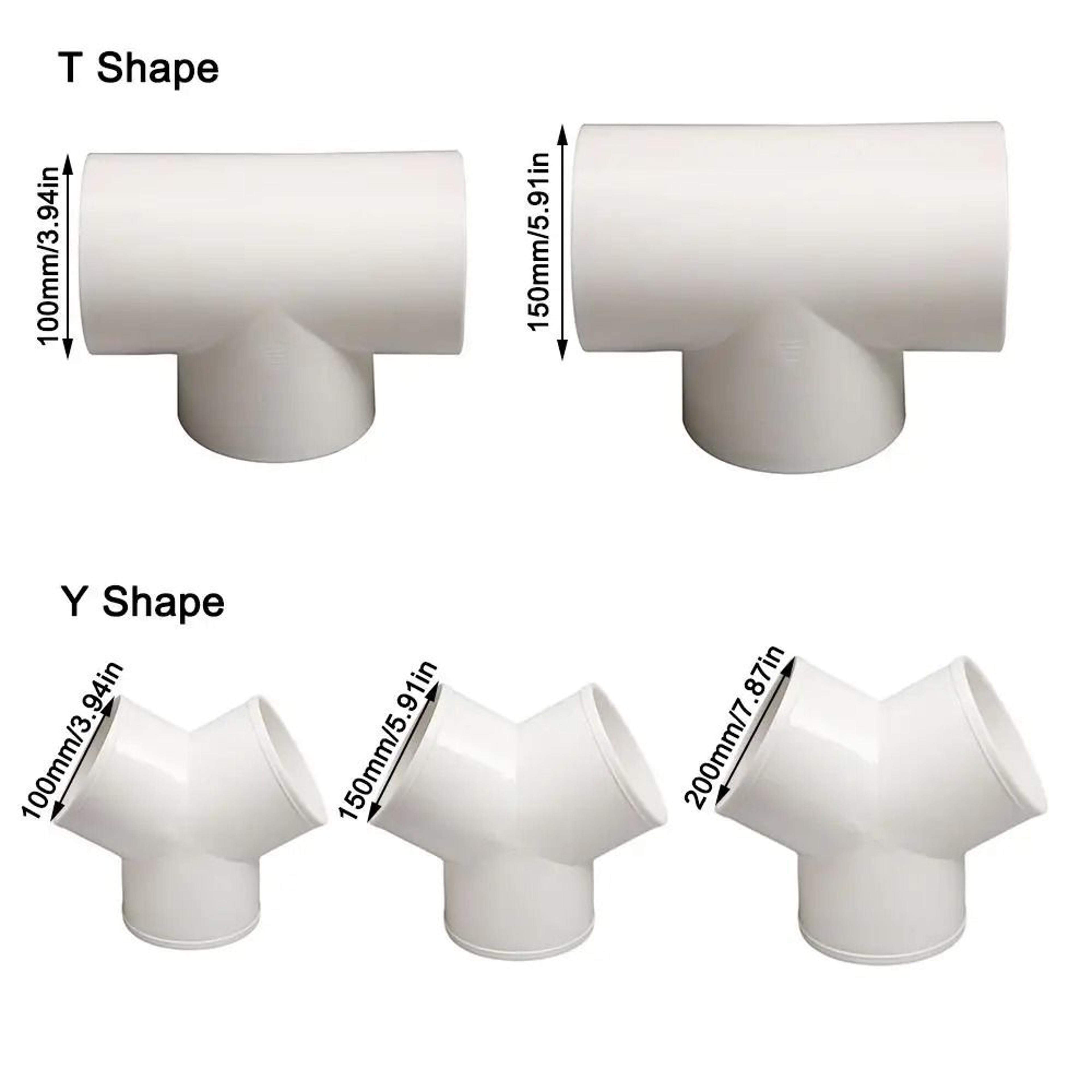 PVC 3Way Duct Connector Splitter For Ventilation  Exhaust Pipes 5