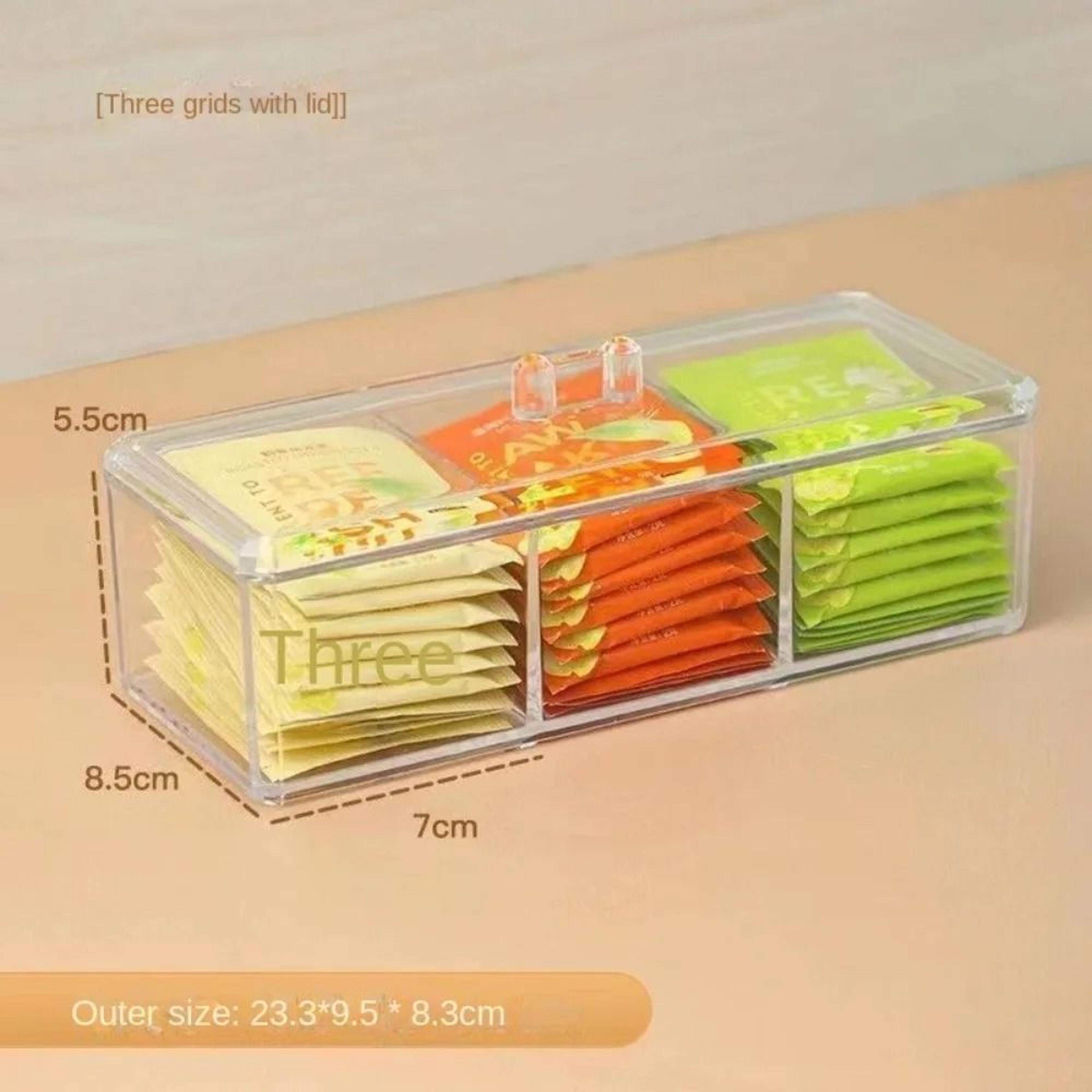 Transparent Acrylic Tea Bag Organizer For Kitchen Pantry Storage 5